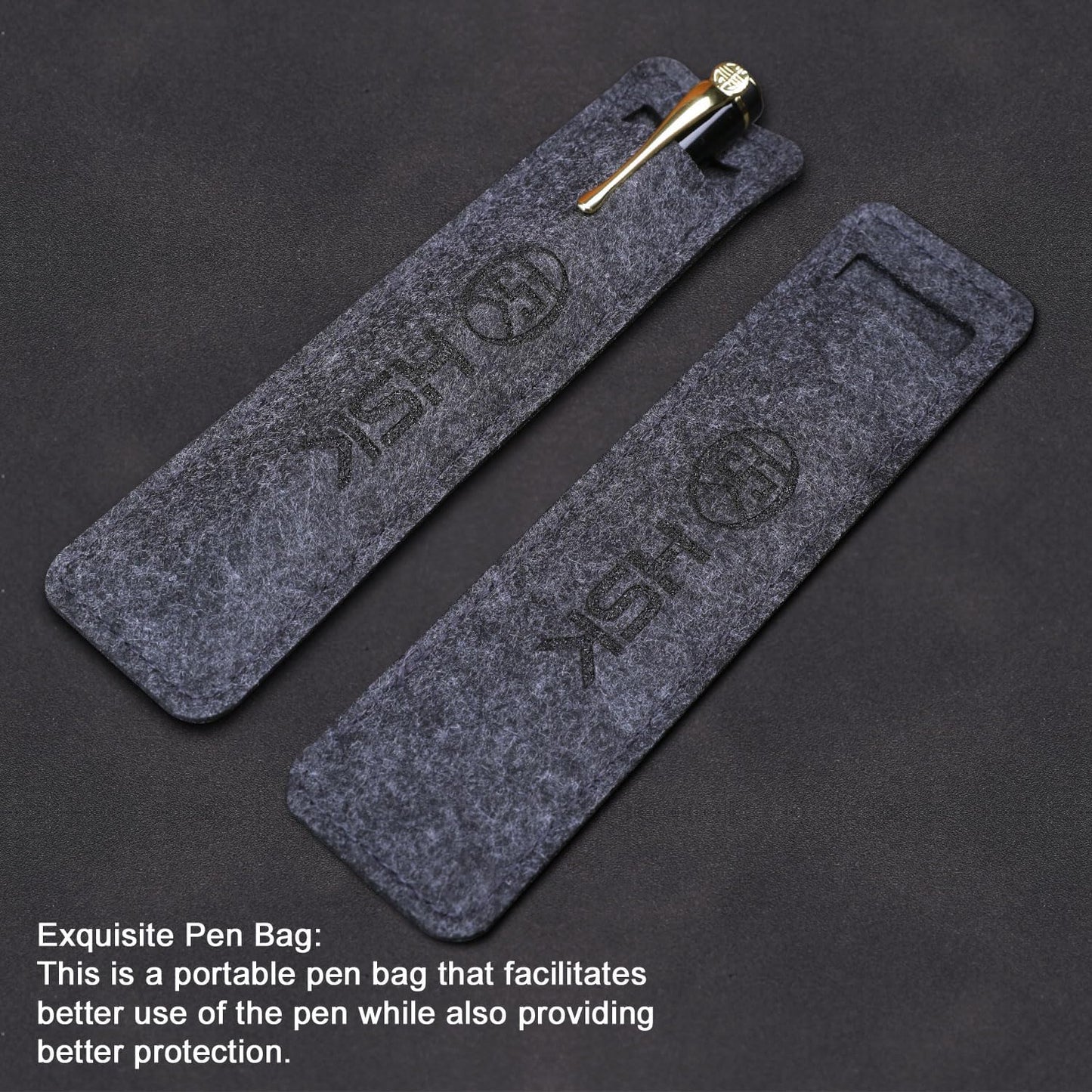 HSK Luxury Ballpoint Pens gift Pen Black Refill Line width 0.5mm,Best Ball Pen Gift Set for Men & Women Professional Executive,Office,Nice Pens Classy Gift Box (Gold)