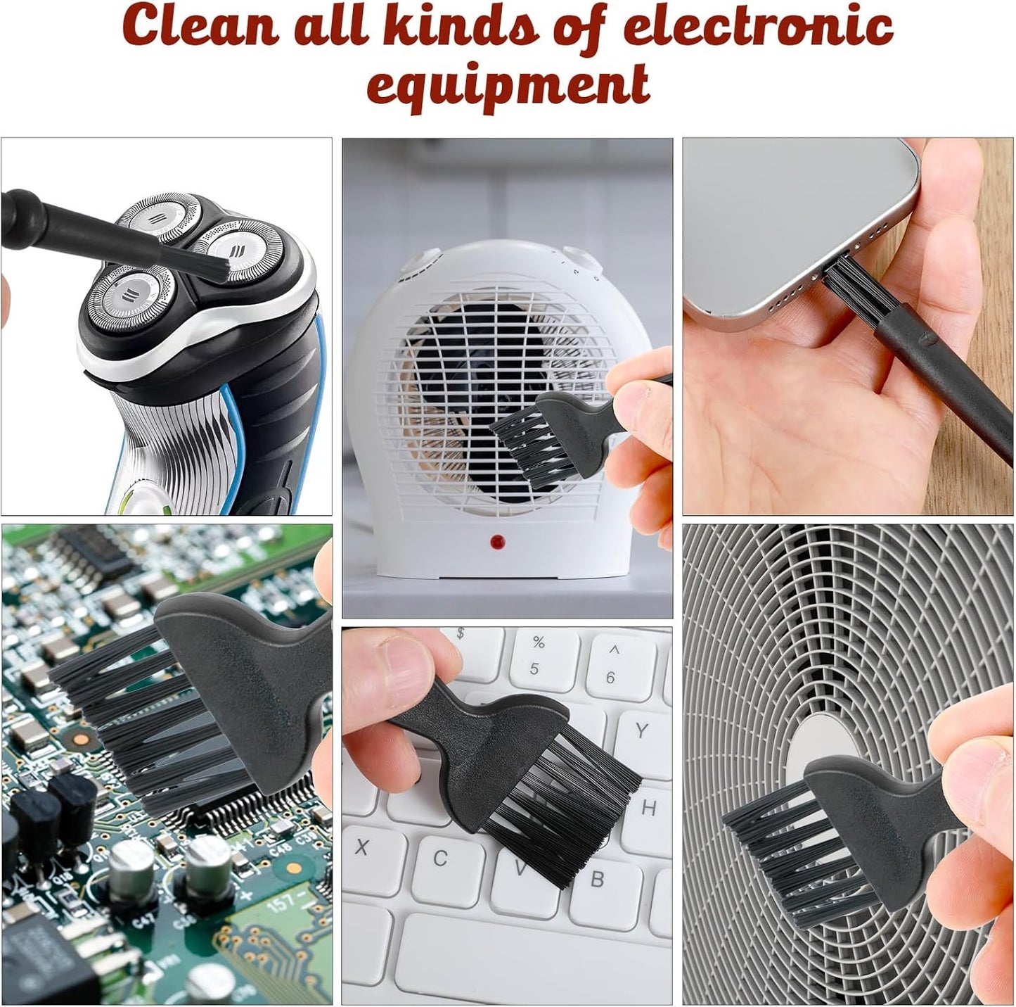 8 Pcs Mini Keyboard Cleaning Brushes Kit, Anti Static Electronic Dust Cleaning Brushes with PP Handle and Nylon Bristles, Keyboard Cleaning Brush for Computer Keyboard and Small Spaces