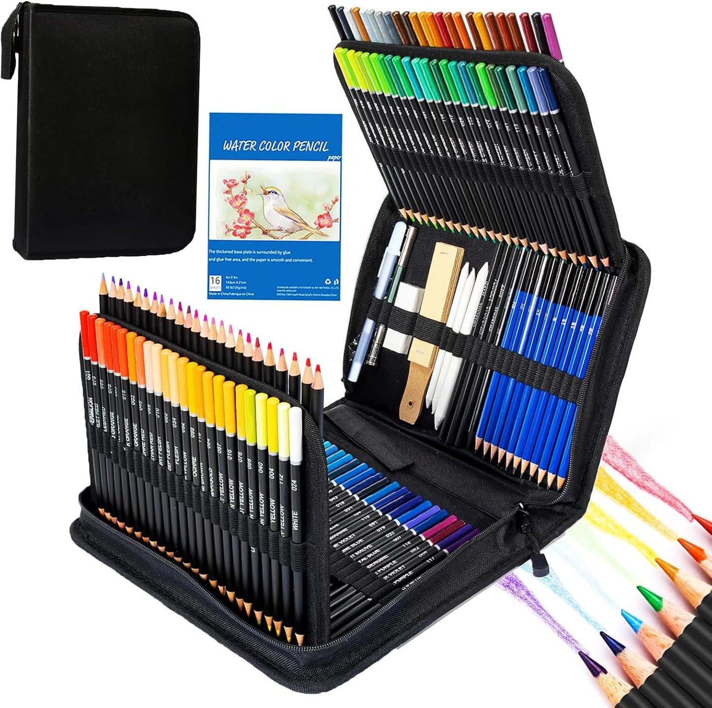 146Pcs Drawing and Sketching Colored Pencils Set, Art Supplies Include Sketch Charcoal Colored Metallic Watercolor Graphite Mark Pencils, Professional Drawing kit and Sketchbook for Artists Adult