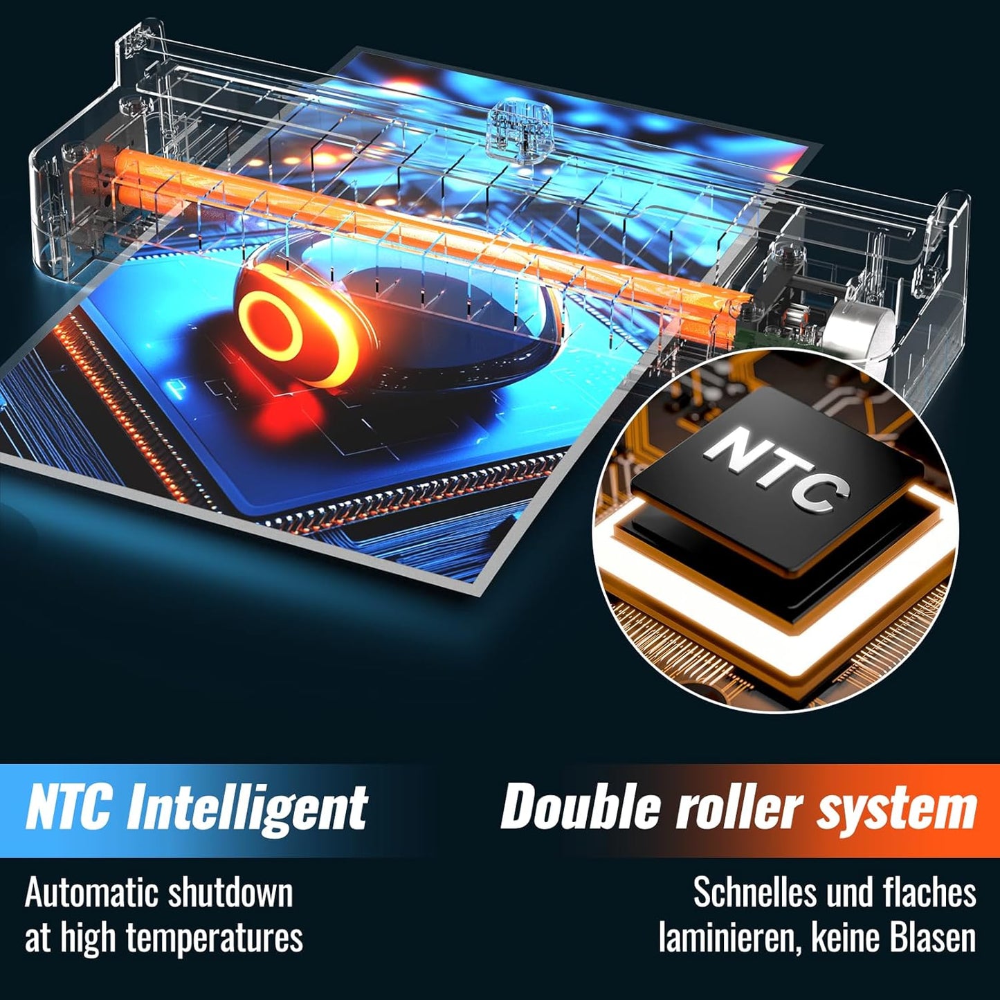 13in Laminator Machine with Paper Trimmer + 50pcs Sheets + Corner Rounder, Dual Hot/Cold Mode | Anti-Jam Technology | 90s Fast Preheat for A3/A4/A5/A6 Home Office School Use