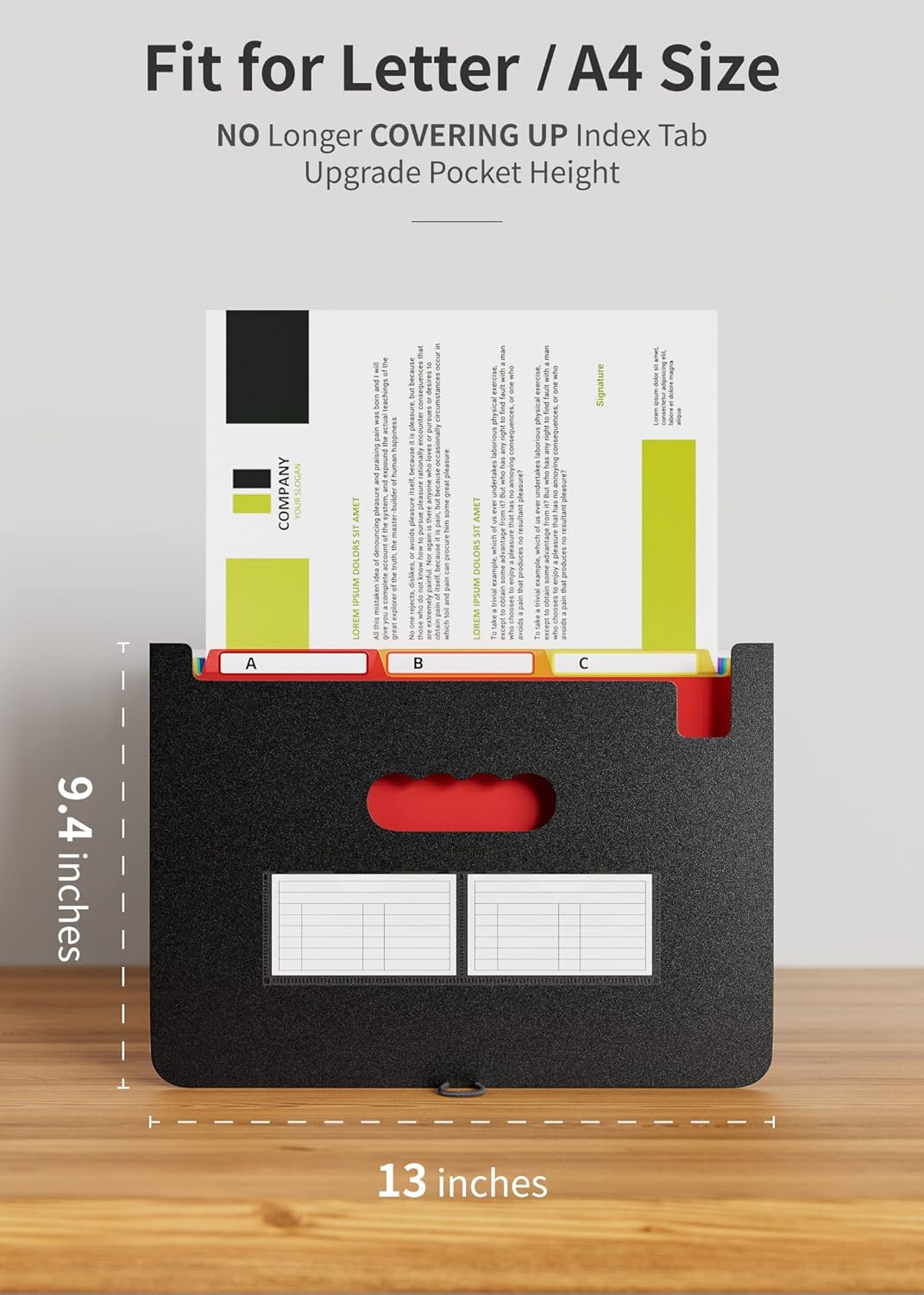 ABC life 26 Pockets Accordian File Organizer Keeper/Expanding Filling Box Letter A4 Size/Expandable File Folder/Plastic Accordion Document Paper Bill Receipt Organizer with A-Z Alphabetical Tabs