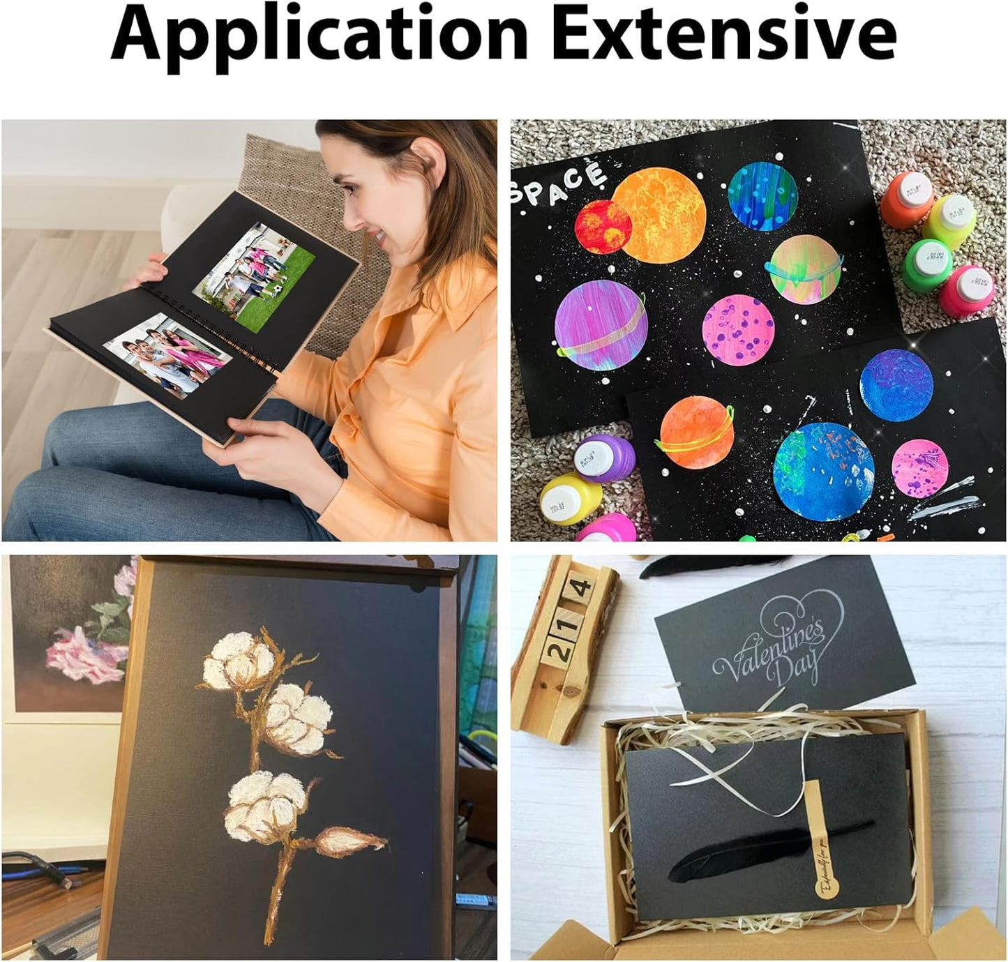 200 Sheets Black Cardstock 11” x 17”, 92lb/250gsm Card Stock, Thick Card Stock Paper, Heavy Cardstock Paper for Printer, Resume, Scrapbooks, Art, Crafts, Business Cards