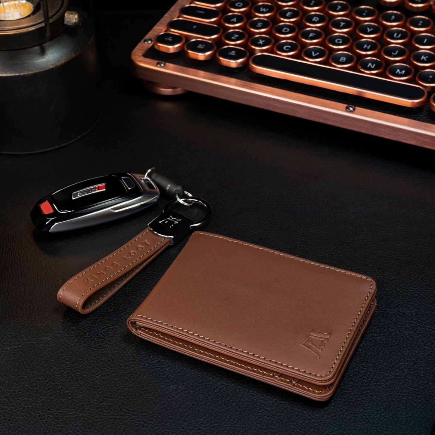 Kings Loot Wallet for Men | Customized Minimalist Slim RFID Blocking Leather Design with Cash Pocket & Card Pull Strap | Holds 1-15 Cards | Stylish & Durable Wallets