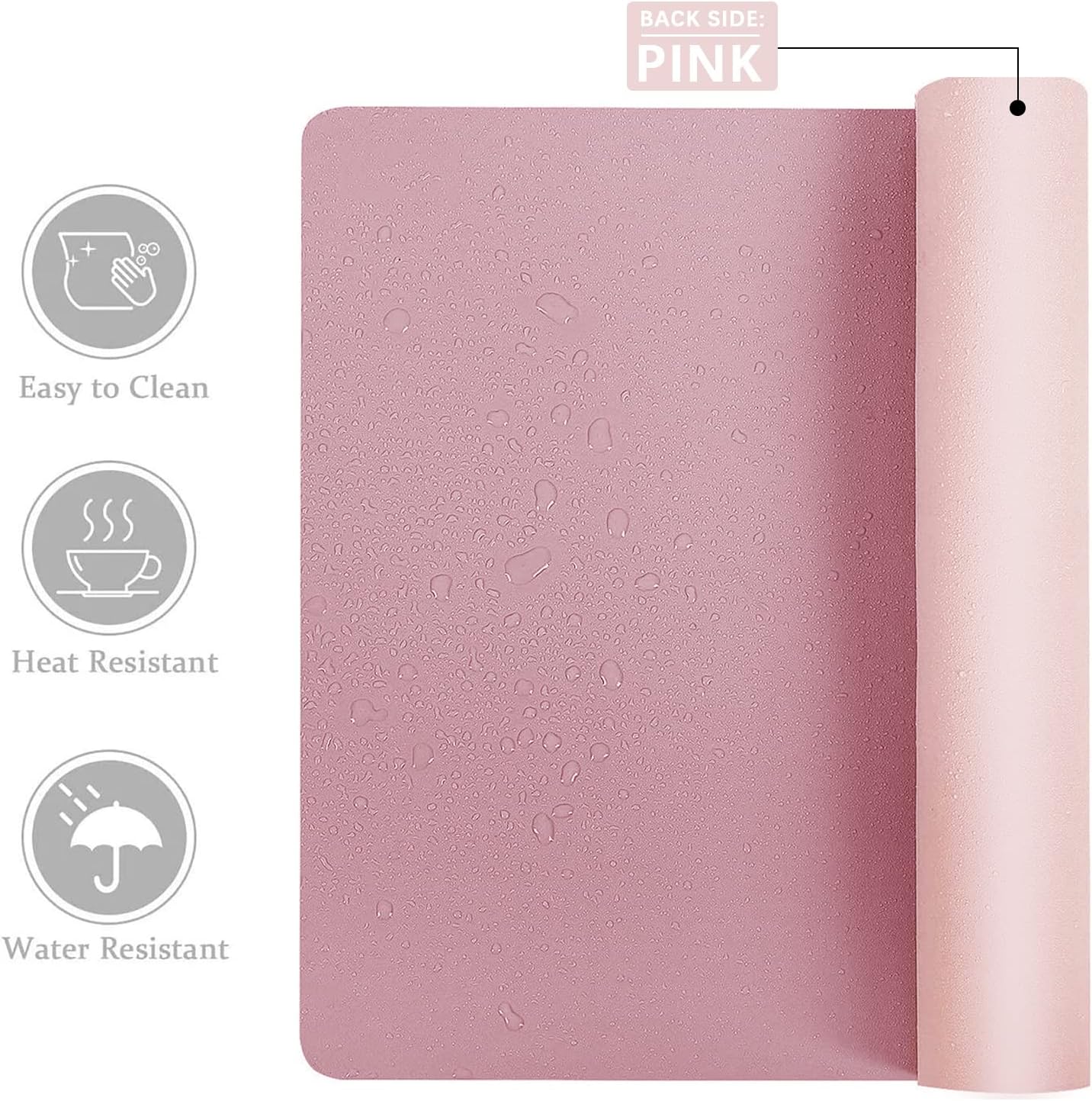 Aothia Double-Sided PU Leather Desk Pad - Non-Slip Large Mouse Pad & Desk Mat for Office, Home - Waterproof, Easy to Clean, Durable Dual-Sided Surface (36" x 17", Purple)