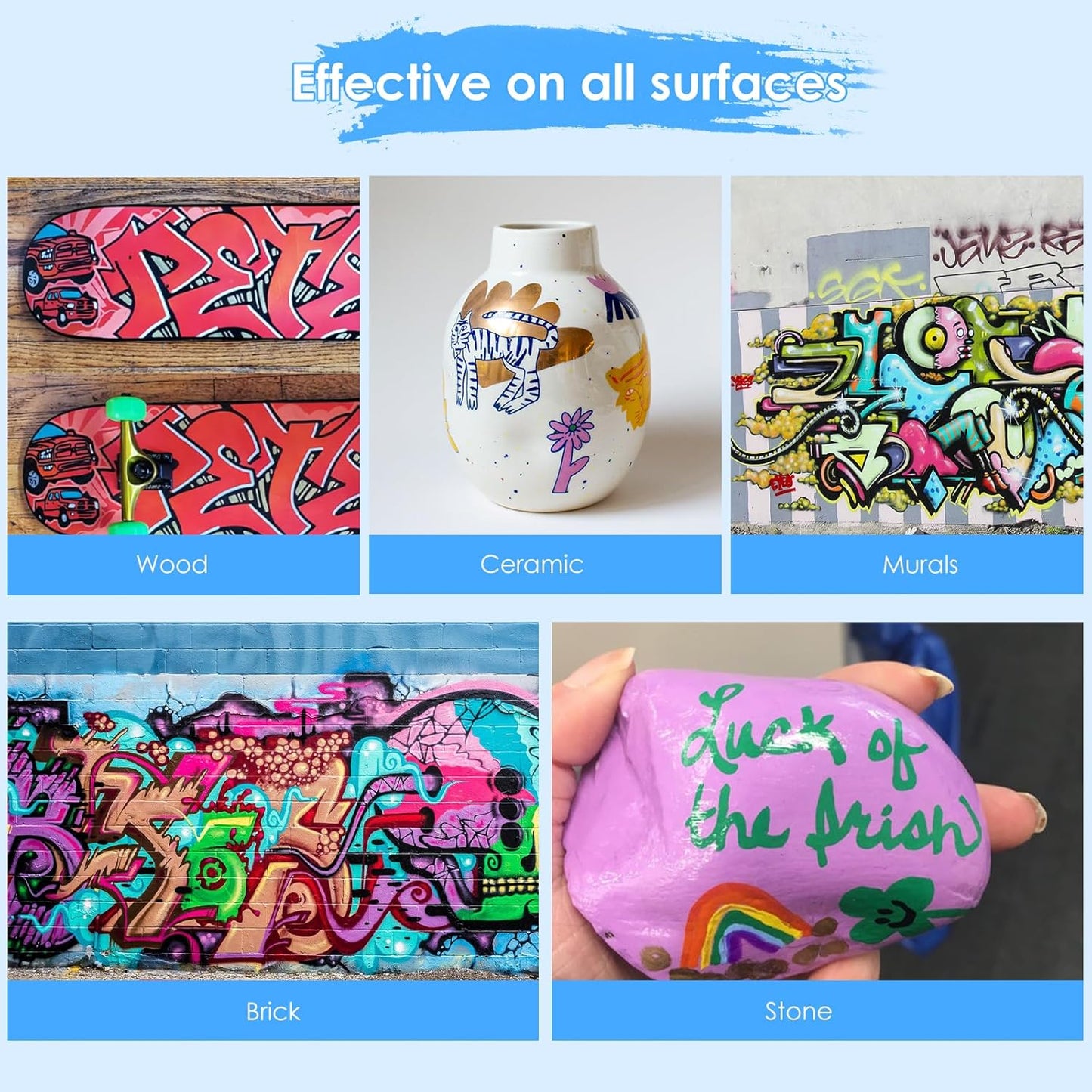 Acrylic Paint Markers, 10 Jumbo Colored Markers, 15mm Jumbo Felt Tip, Waterproof and Permanent Ink Paint Pens for Rock Painting, Stone, Ceramic, Glass, Wood, Canvas, Outdoor Paintings,Signs