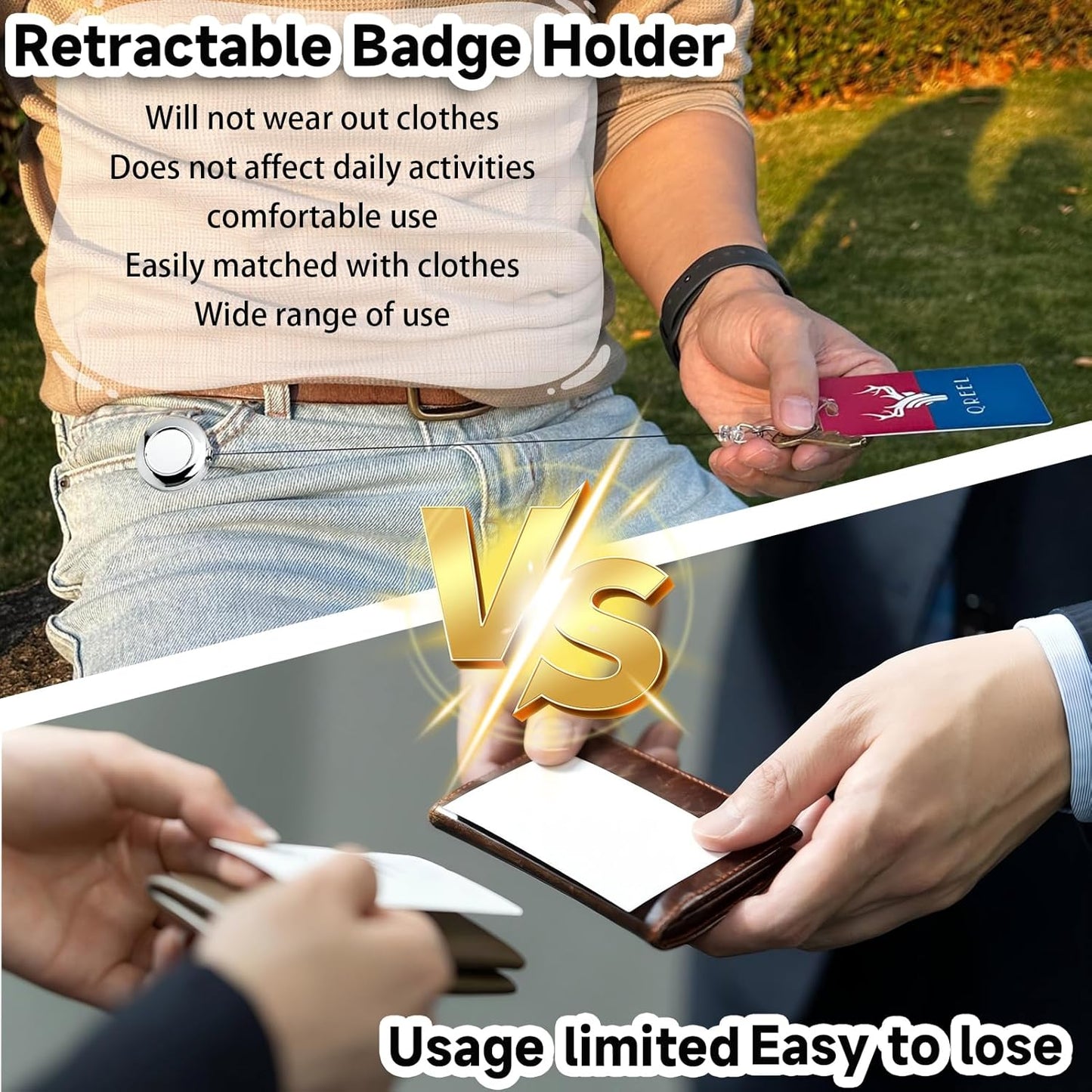 30 Pack Badge Holders, Silver Retractable Badge Reels, Durable Metal Spring Clip (Silver) - 24 Inch Retractable Cord Lanyard