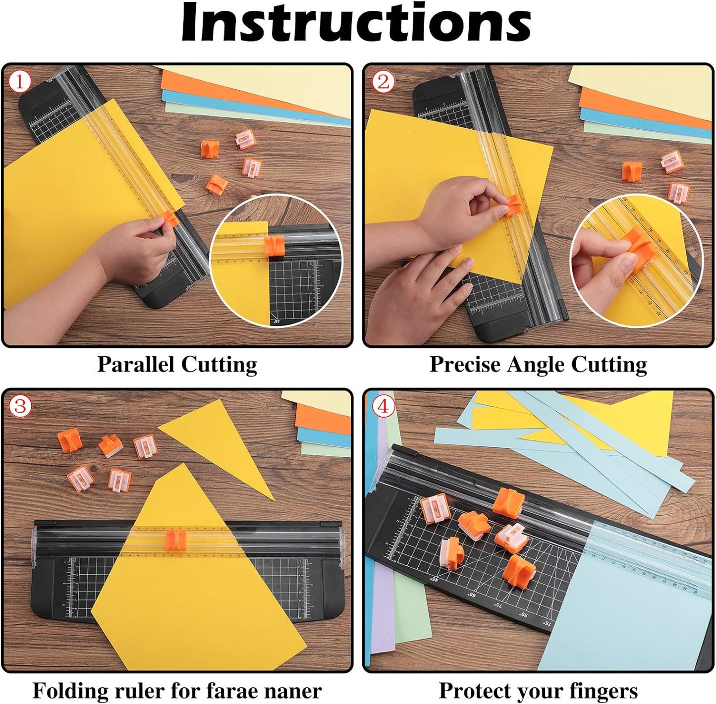 Mudder 10 Pieces Paper Cutter Replacement Blade Cutting Replacement Blades Refill for A4 Black and White Paper Trimmer(Orange)