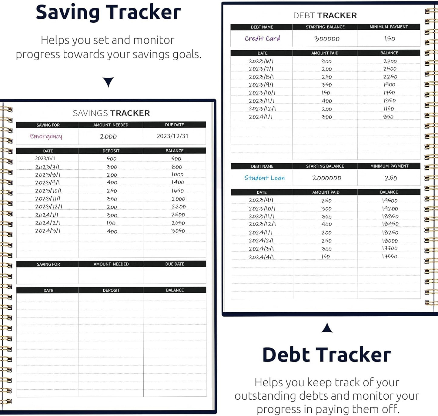 Aesthetic Budget Planner - Monthly Finance Planner with Expense Tracker Notebook, Undated Bill Organizer to Manage Your Finances, Account Book with Colorful Pattern-Midnight Jungle