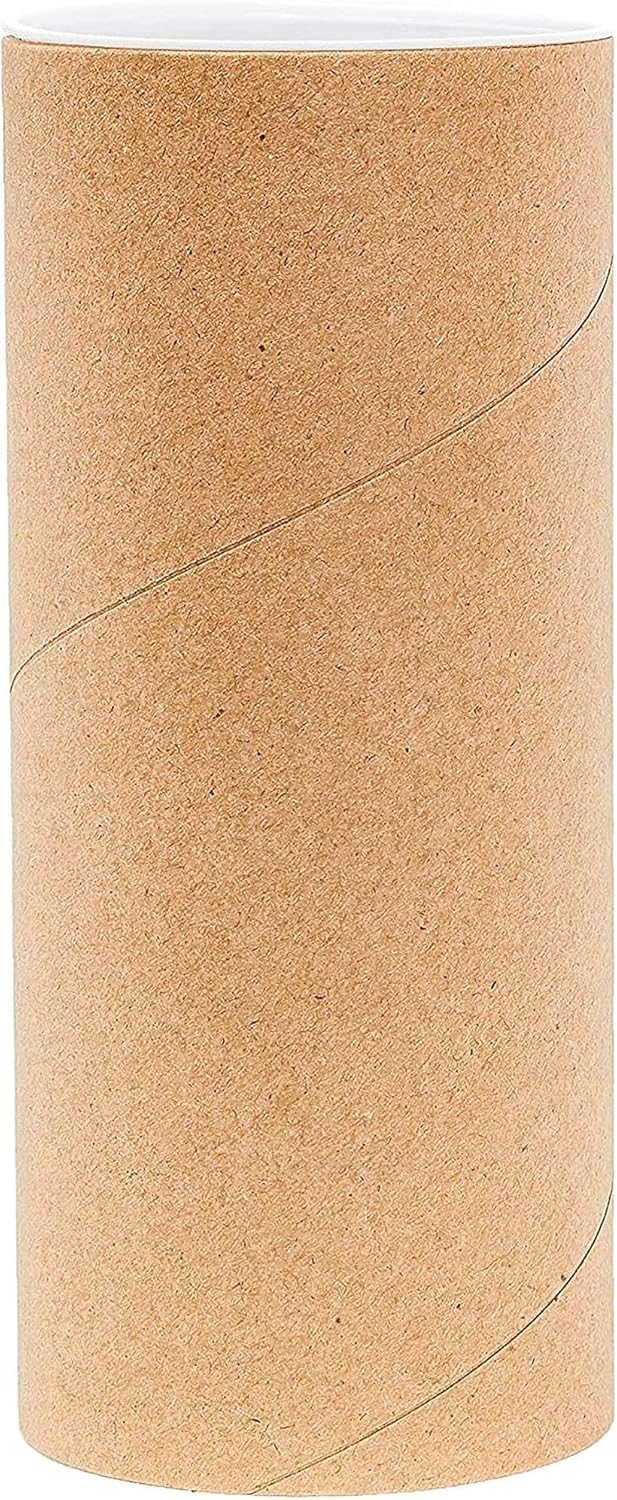 Juvale 10-Pack Mailing Tubes & Caps - 3 x 7 in Brown Mailer - Durable 3-Ply Spiral Round Cardboard Cylinder for Crafts & Secure Packaging