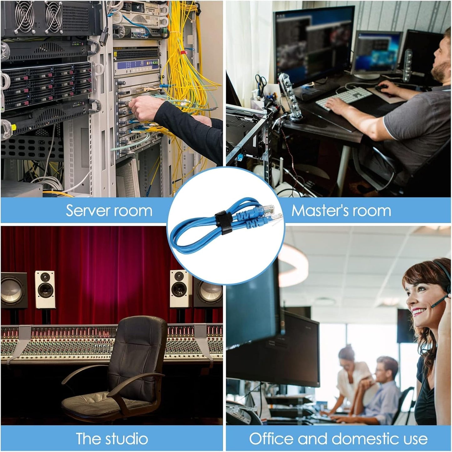 150PCS 8 Inch Reusable Cable Ties Wire Ties Cord Organizer Cable Organizer Adjustable Cable Management Black