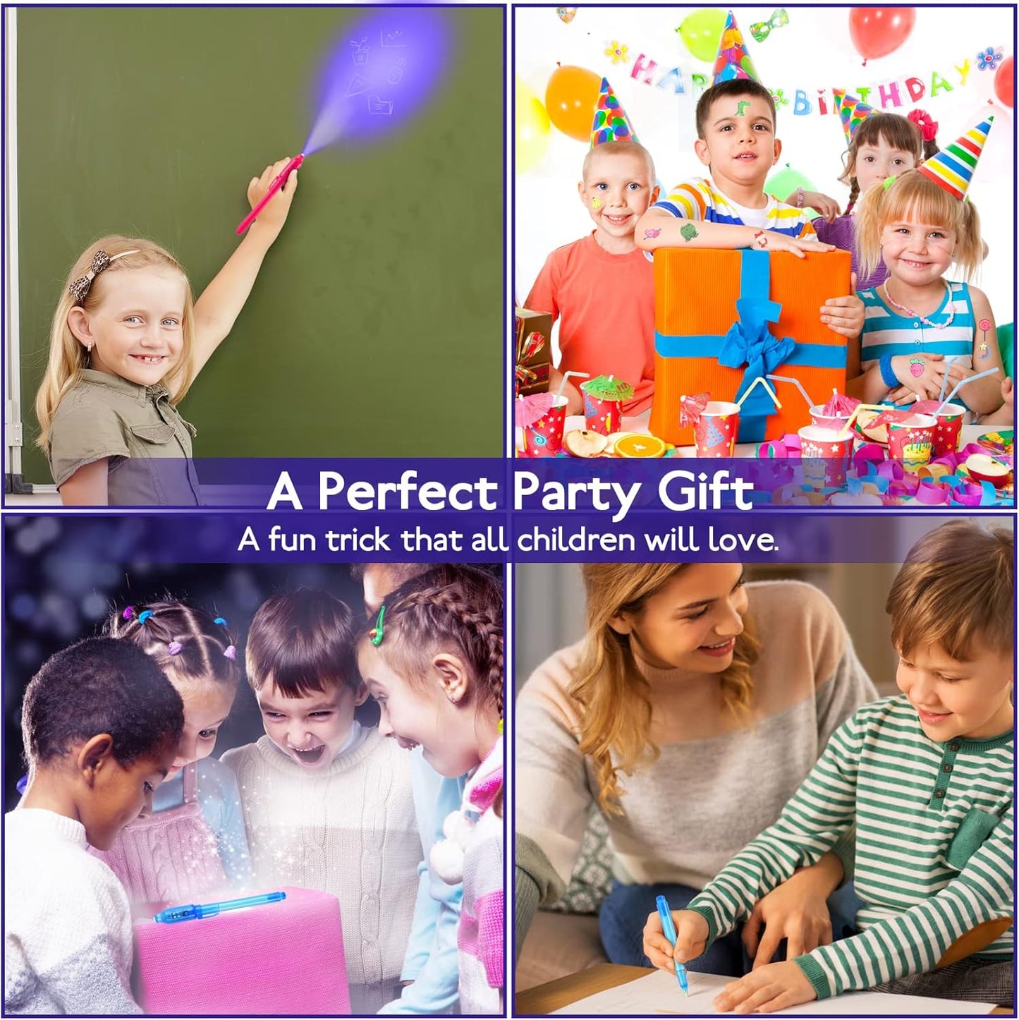 30PCS Invisible Ink Pens with UV Light, Party Favors for Kids, Spy Pens, Magic Pen Disappearing Ink for Writing Secret Message, Classroom Prizes, Stocking Stuffers