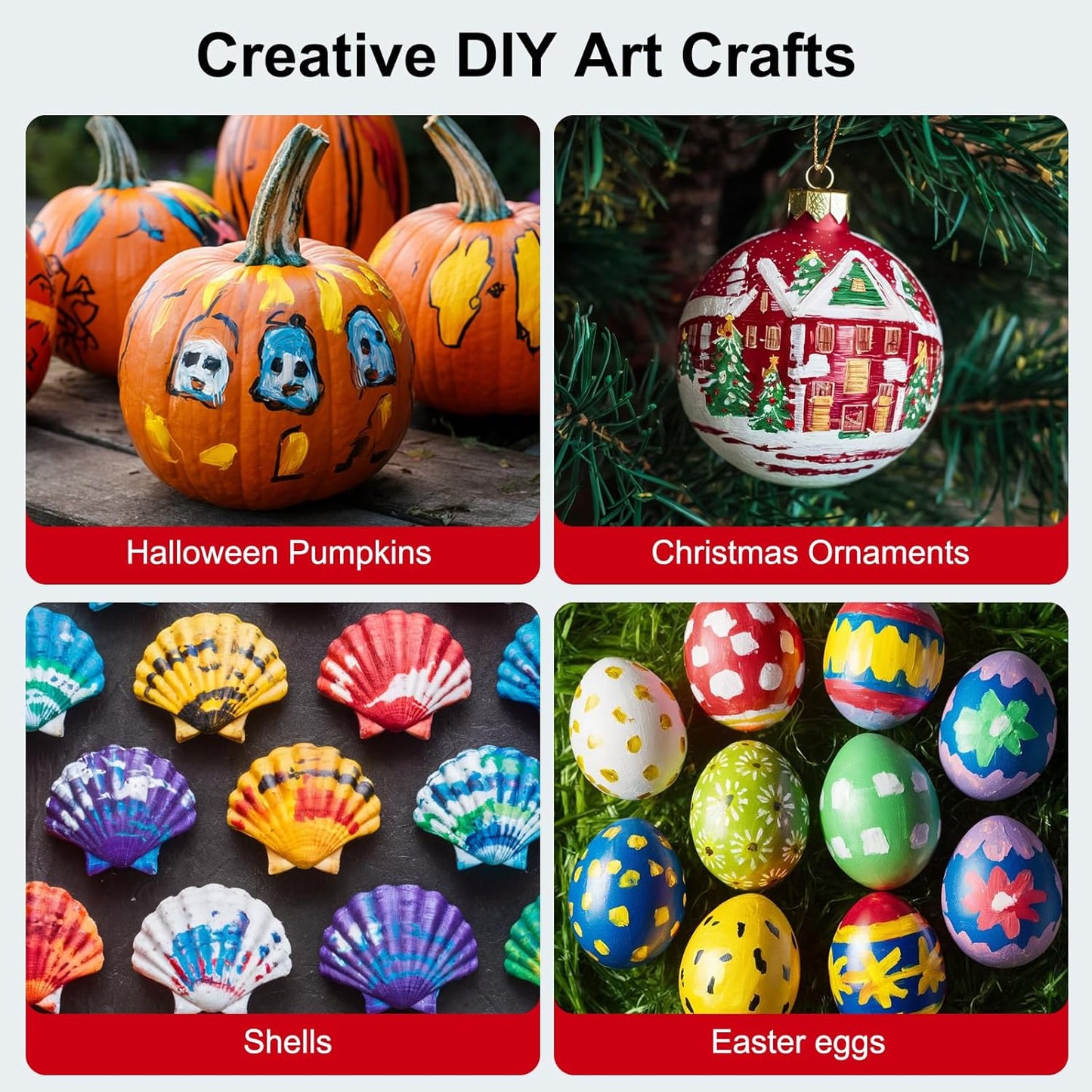 JRQ Acrylic Paint Markers Pens, 36 Colors Waterproof & Long-Lasting Ink, Brush Tip Acrylic Markers for Wood, Rock Painting, Glass, Canvas, Ceramic, Fabric, Plastic Art Crafts Supplies Kids Adult