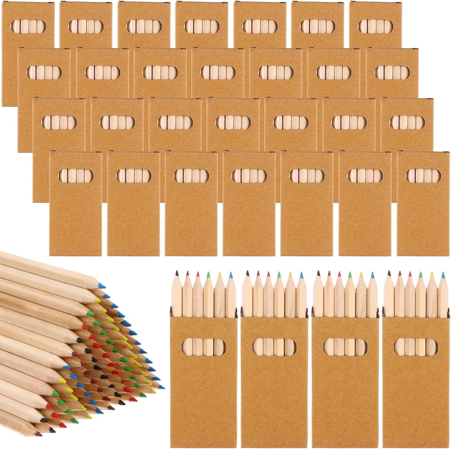 200Packs/1200Pcs Colored Pencils Bulk Mini Drawing Pencils Set for Kids, 3.5inch Short Fat Color Pencils for Adult Coloring Books, Classroom School Drawing Birthday Wedding Party Favors (1200)