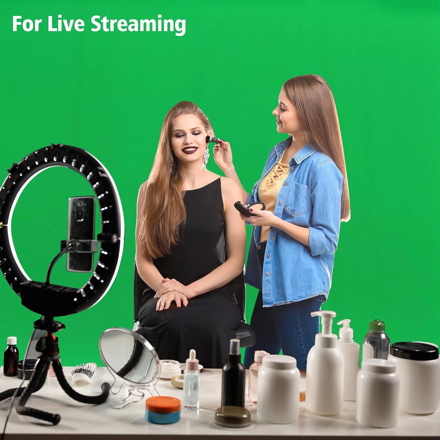 6 x 9 FT Green Screen Backdrop - Polyester Fabric for Video Streaming, Portrait Photoshoot, Wall Mounted, Parties and Small Events