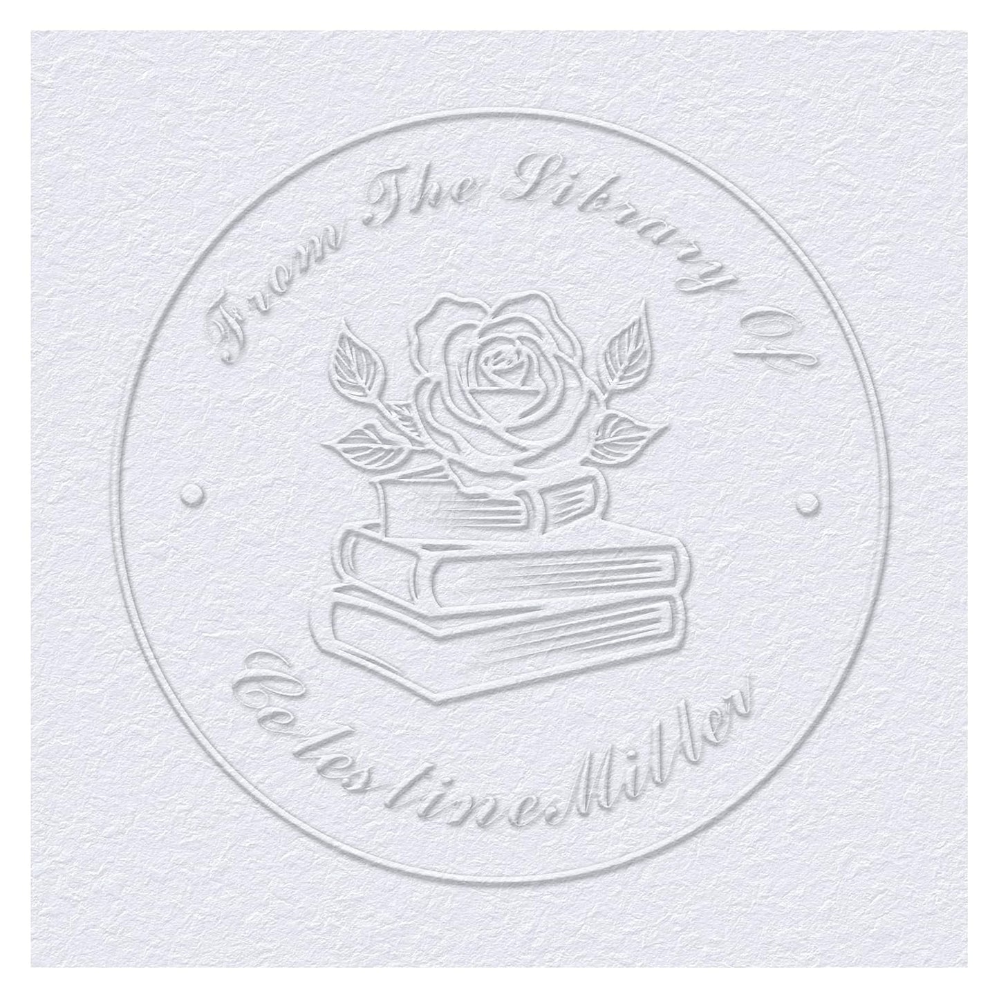 Book Embosser Custom Embosser Stamp with Your Name or Design Personalized Library Embosser Stamp Customized Books Business Cards Paper Documents Notebooks etc. (10)