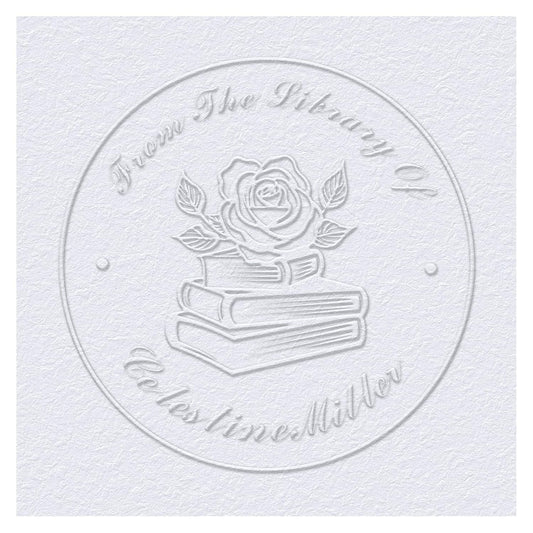 Book Embosser Custom Embosser Stamp with Your Name or Design Personalized Library Embosser Stamp Customized Books Business Cards Paper Documents Notebooks etc. (10)