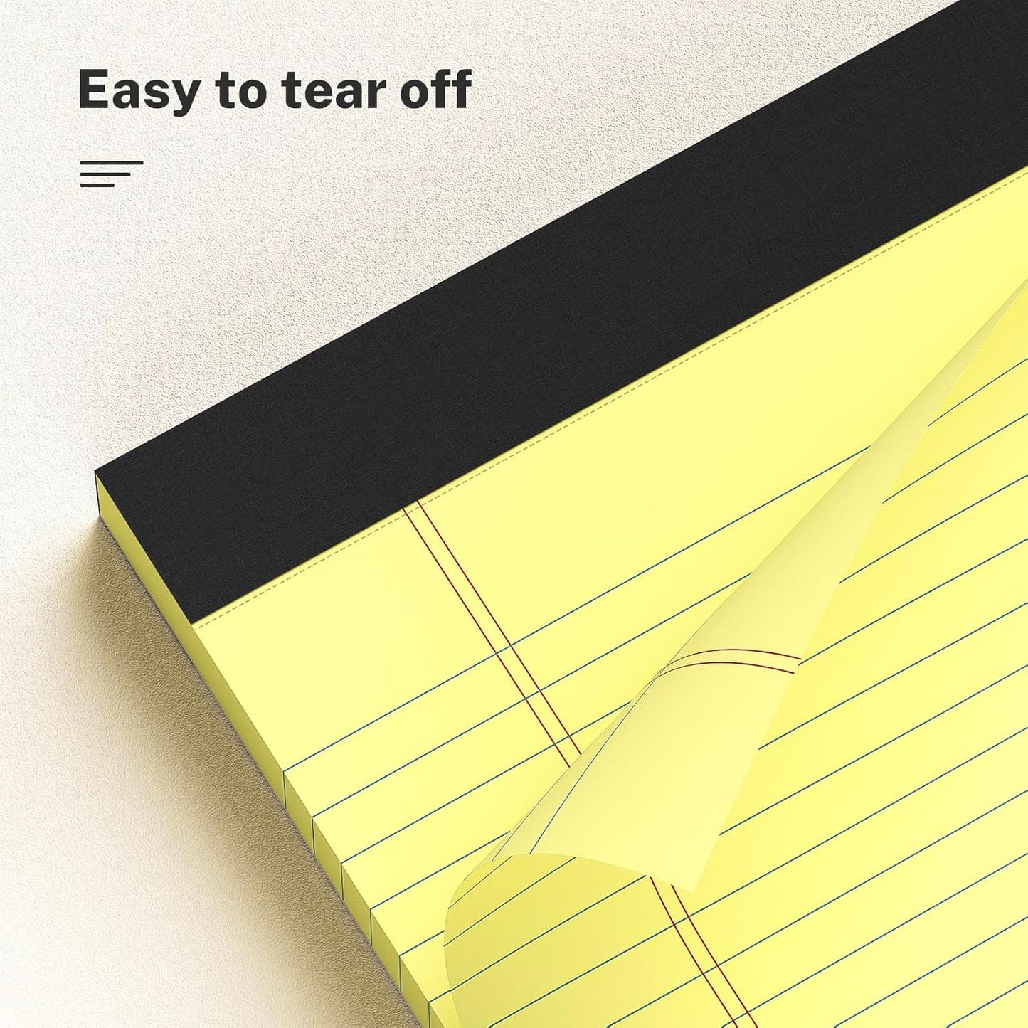 300 Sheets Yellow Legal Pads 8.5 x 11 College Ruled Paper 6-Pack Note Pads Narrow Ruled 50 Sheets per Notepad Perforated Writing Pad Durable Sturdy Back 8x11 Pads of Paper