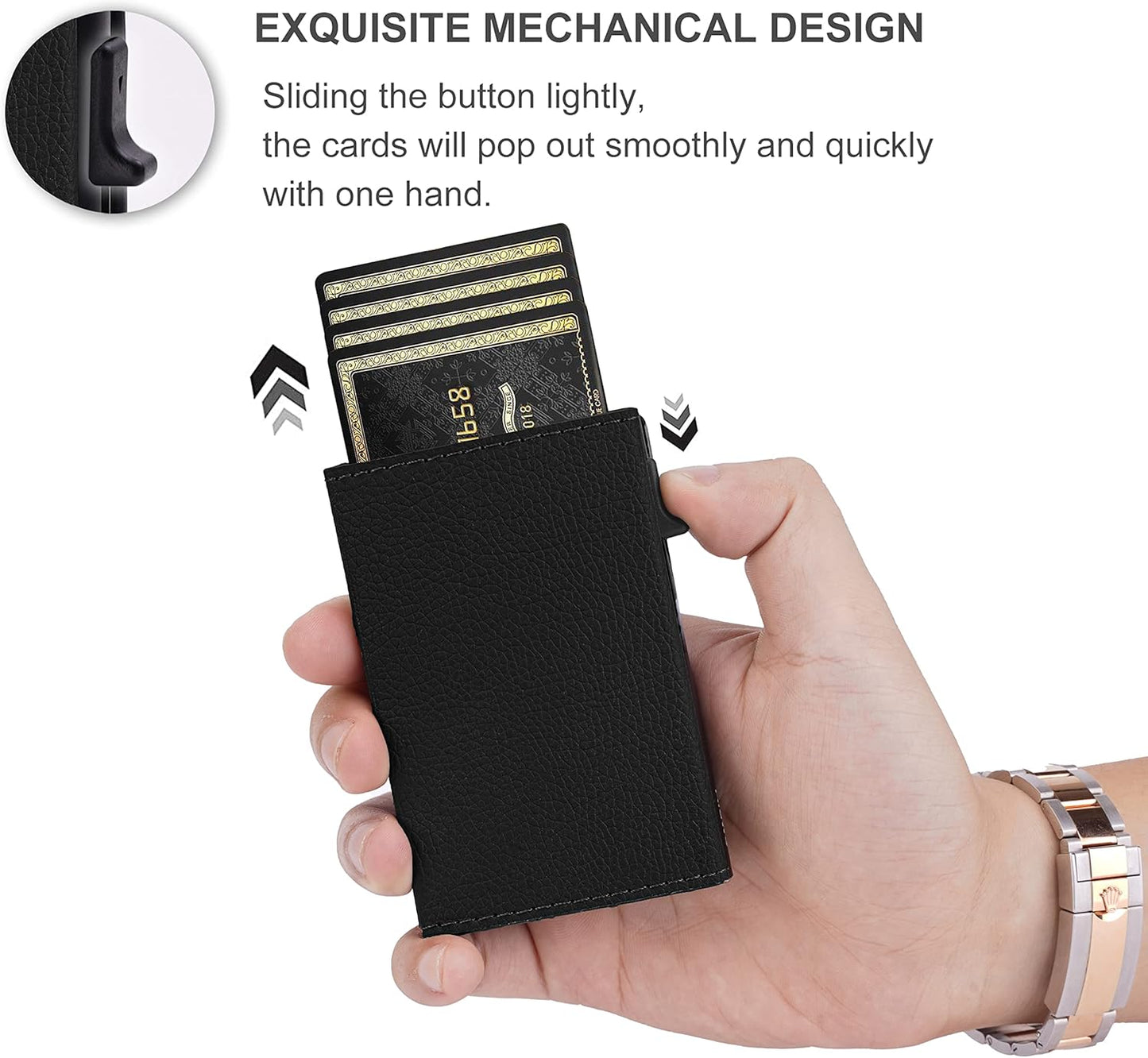 Aiuwo Airtag Wallet for Men,Mens Wallet Card Holder,Smart,Slim,Minimalist Wallet,Credit Cards Holder RFID Blocking Wallet (Airtag Wallet, Lichee Black)