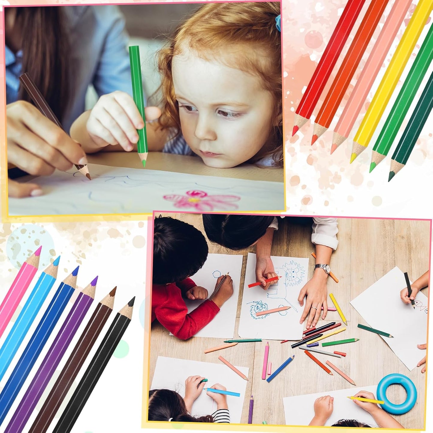 576 Pcs/ 48 Boxes Mini Drawing Class Colored Pencils Bulk for Kid 3.5 Inch Back to School Supplies Portable Short Fat Per Set 12 Different Color with Sharpener Eraser Coloring Pencils