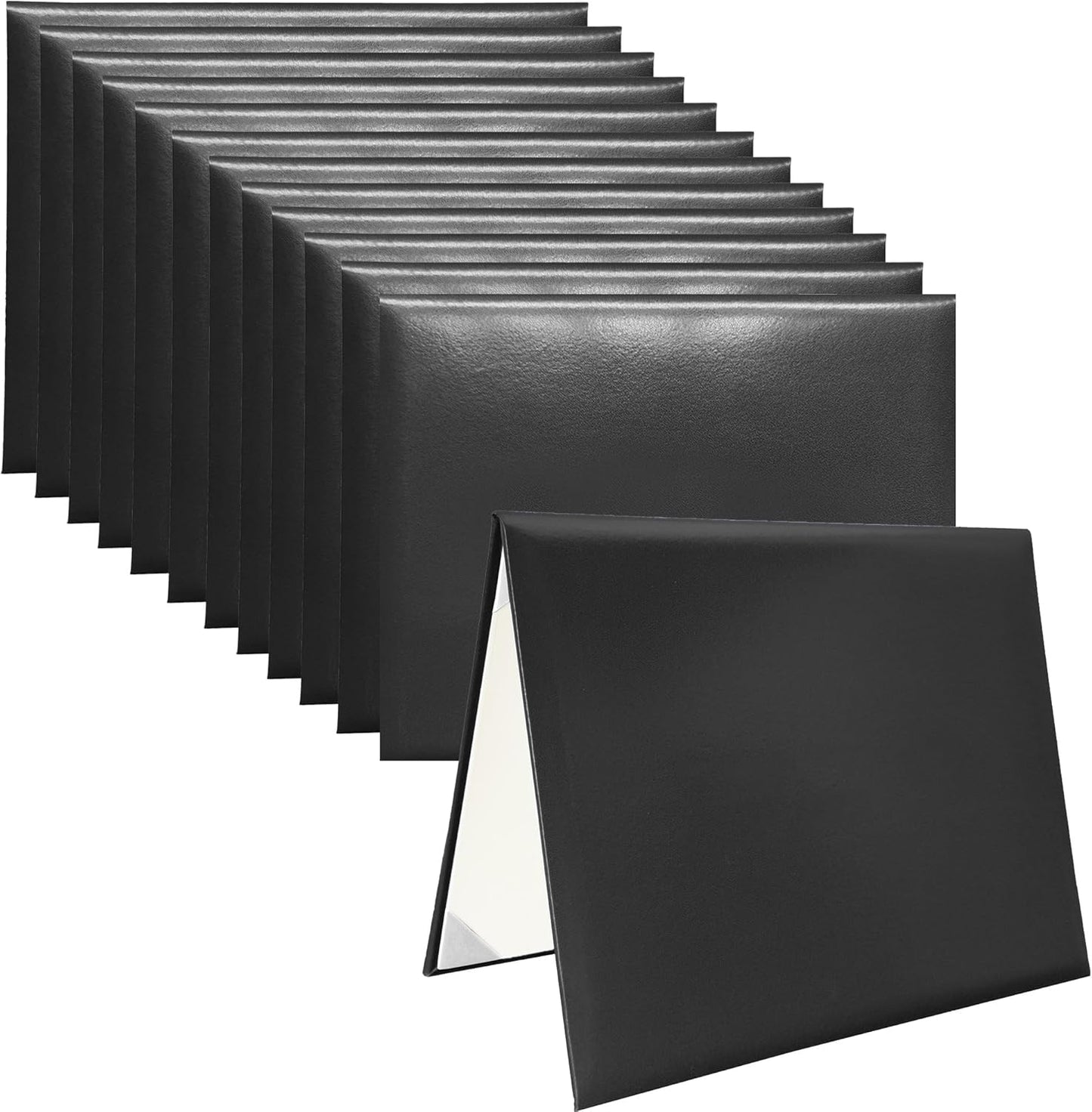 12 PCS Smooth Diploma Certificate Cover 8 1/2" x 11" Black