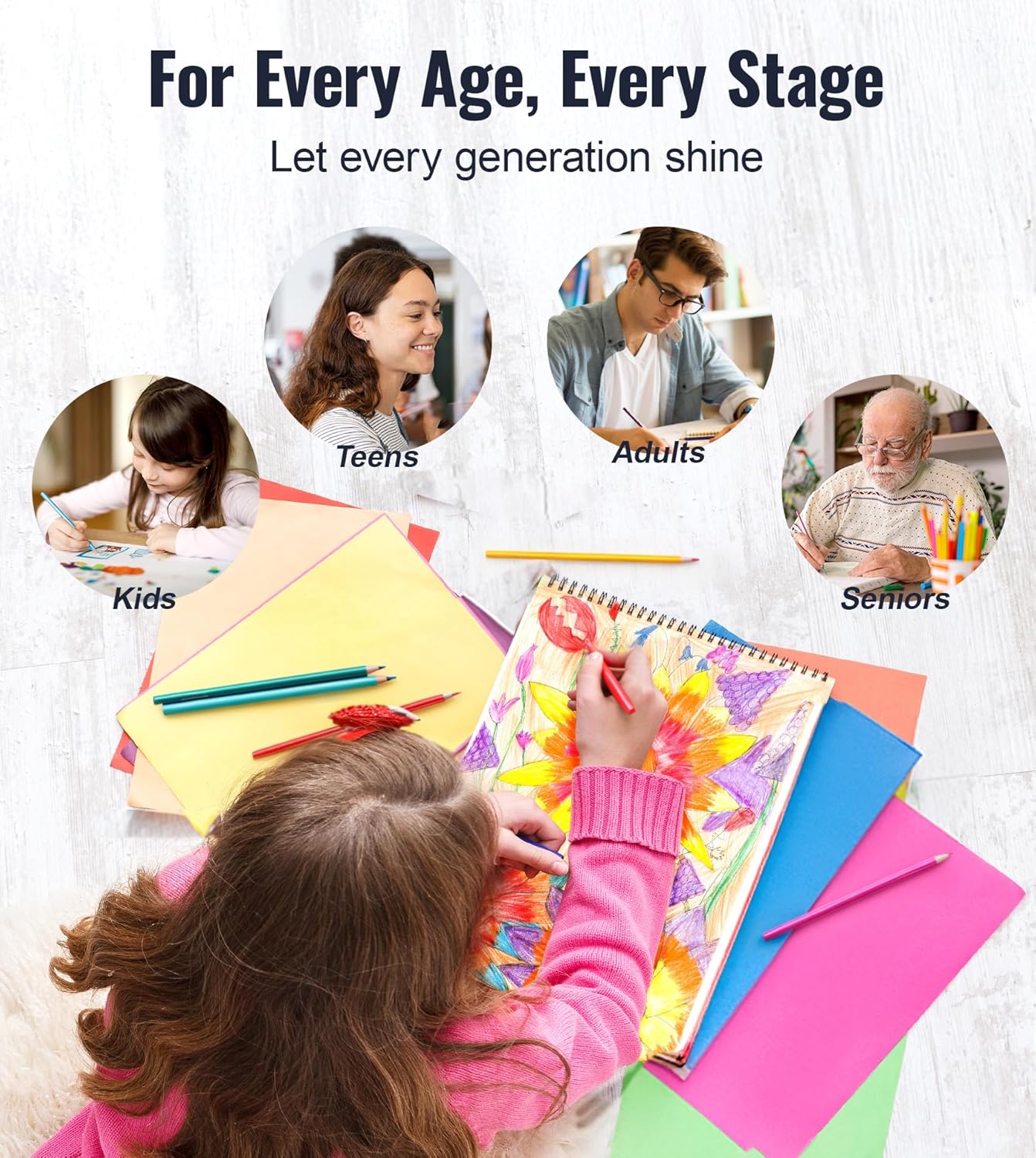 120 Pack Coloring Pencils, Colored Pencils for Adult Coloring Books with Soft Oil-Based Cores, Color Pencil Set for Sketching Blending Layering, Art Supplies for Kids Teens Adults Beginners Artists