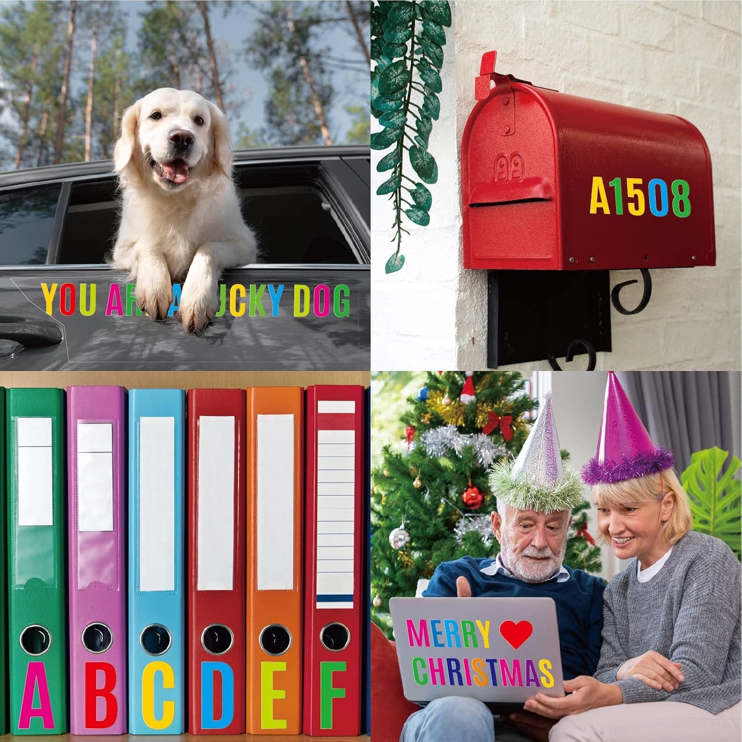 24 Sheets 2 Inch Self Adhesive Letters Stick on Vinyl Letters Capital Letter Stickers Alphabet Sticker Letter Number for Outdoor Poster Mailboxes Crafts