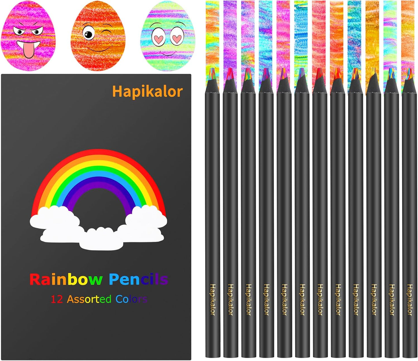 Art Supplies, 12 Color Rainbow Colored Pencils for Kid, Drawing Pencil Set Halloween Stocking Stuffers for 5-12 Year Old, Holiday, Birthday, Christmas Gifts for Teen