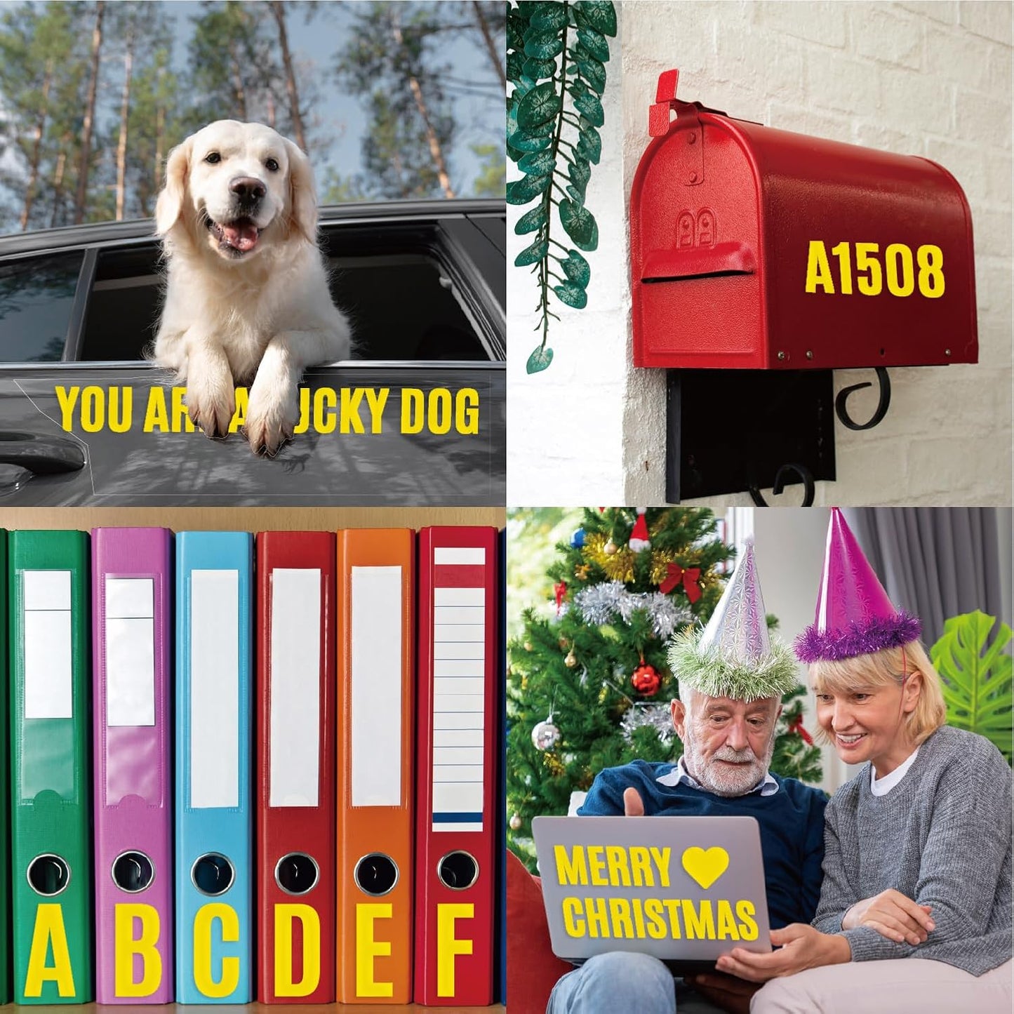 24 Sheets 2 Inch Self Adhesive Letters Stick on Vinyl Letters Capital Letter Stickers Alphabet Sticker Letter Number for Outdoor Poster Mailboxes Crafts(Gold)