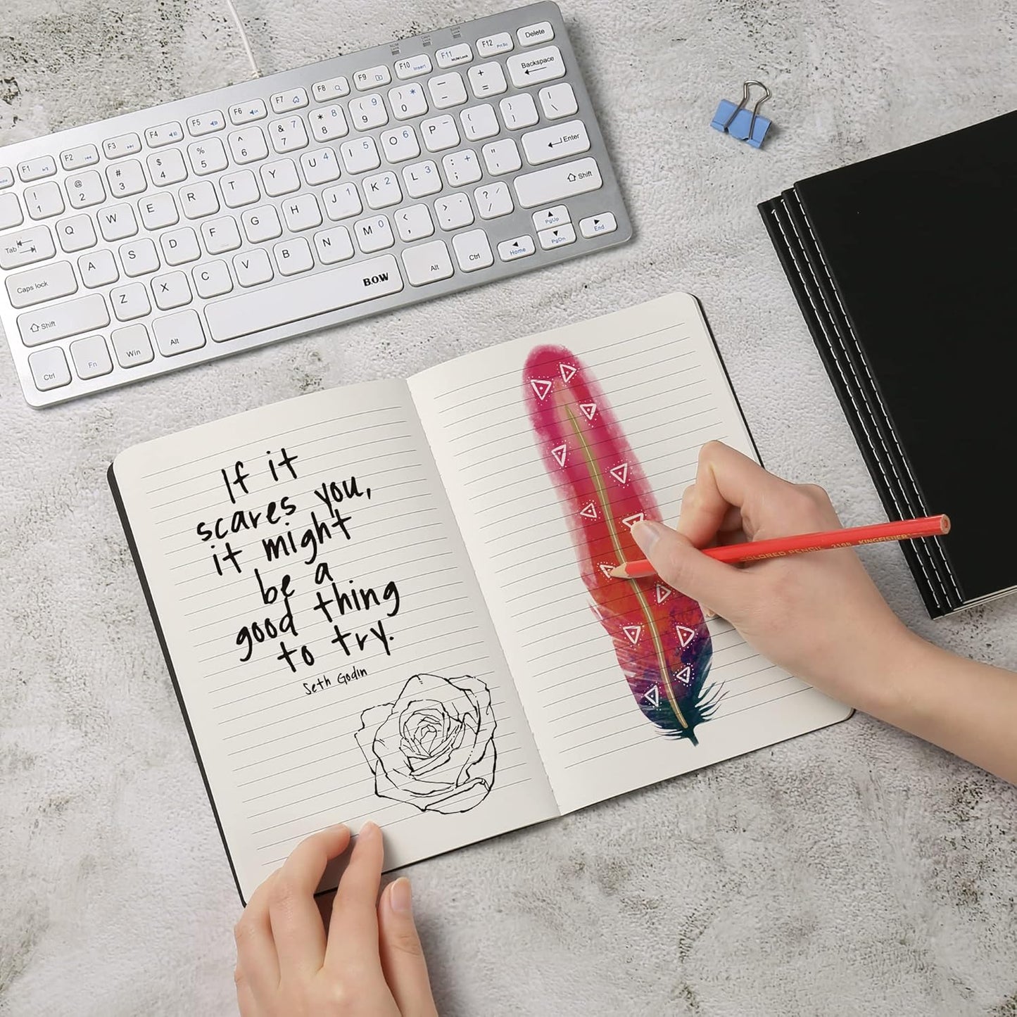 24 Pack College Ruled Notebook & Journal Bulk, Black Cover, Line Thick Paper, A5 Size, 5.5x8.3 inch, 60 Pages, Small Subject Note Pad Planner Set for Women Men Kids Traveler Student Office