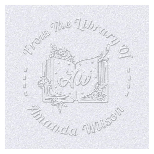 Book Embosser Custom Embosser Stamp with Your Name or Design Personalized Library Embosser Stamp Customized Books Business Cards Paper Documents Notebooks etc. (09)