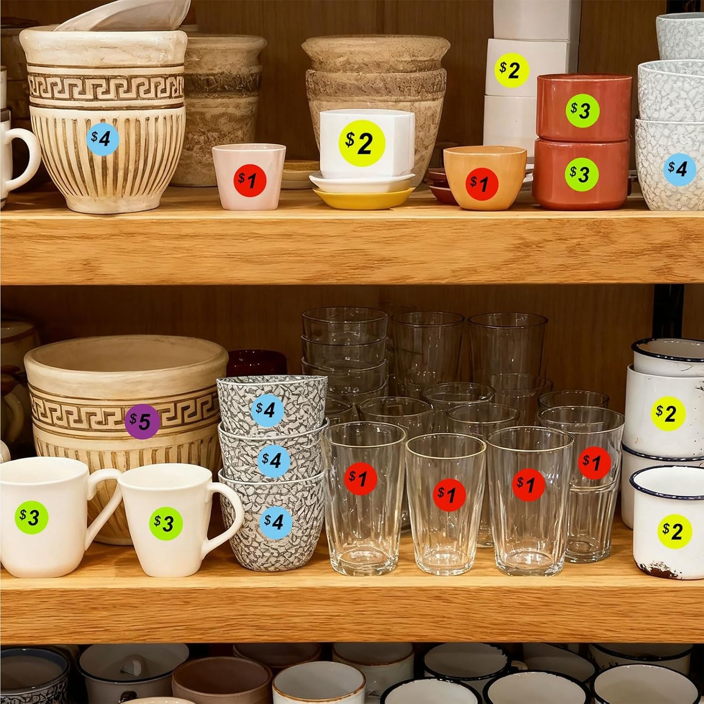 1560 Pcs Removable Garage Sale Price Stickers, 1400pcs Yard Sale Price Stickers & 160pcs Blank Princing Labels, Price Tag for Flea Markets, County Fairs & Retail Use