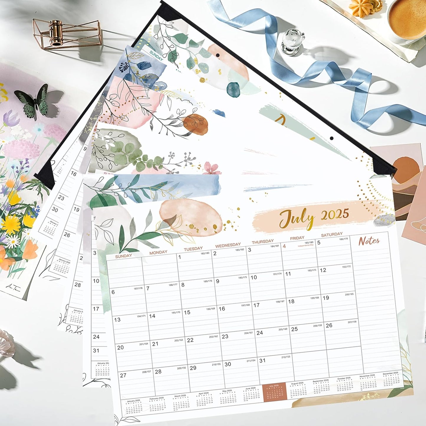 2026 Desk Calendar - Desk Calendar 2026, 22" x 17", July 2025 - December 2026, 18 Monthly Desk/Wall Calendar, Large Ruled Blocks, Notes, Thick Paper, Corner Protector