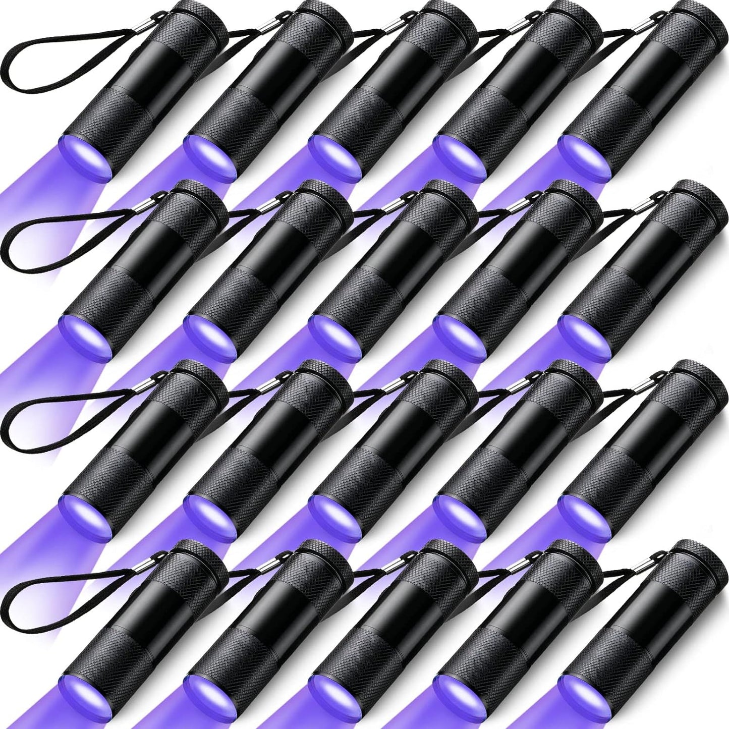 Hortsun Blacklight Flashlights Small UV Lights 395nm LED Portable Ultraviolet Light Detector Mini Flashlight Torch for Halloween Ghost Haunted House Dog Cat Pets Urine Stains Bed Bugs(20 Pcs)