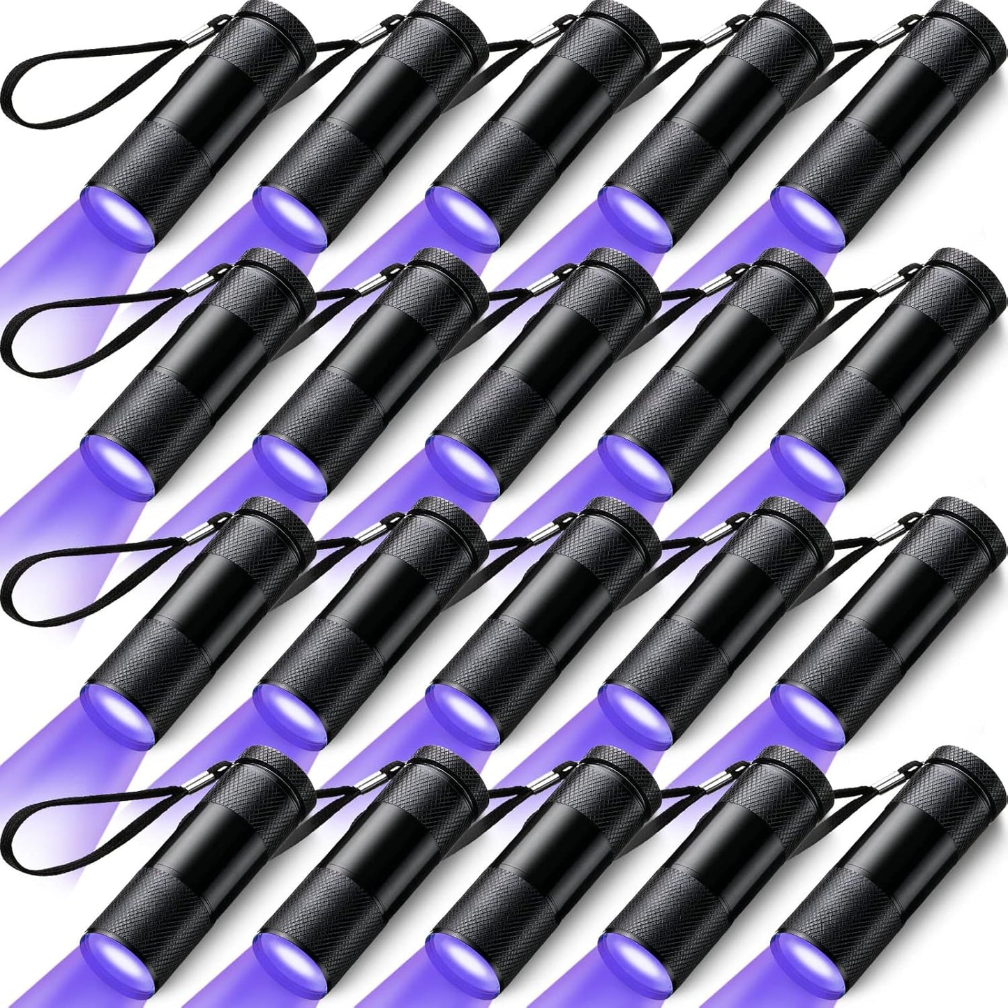 Hortsun Blacklight Flashlights Small UV Lights 395nm LED Portable Ultraviolet Light Detector Mini Flashlight Torch for Halloween Ghost Haunted House Dog Cat Pets Urine Stains Bed Bugs(15 Pcs)
