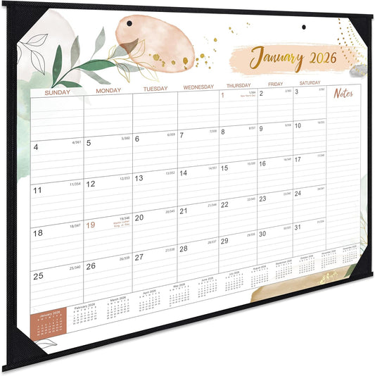 2026 Desk Calendar - Desk Calendar 2026, 22" x 17", July 2025 - December 2026, 18 Monthly Desk/Wall Calendar, Large Ruled Blocks, Notes, Thick Paper, Corner Protector