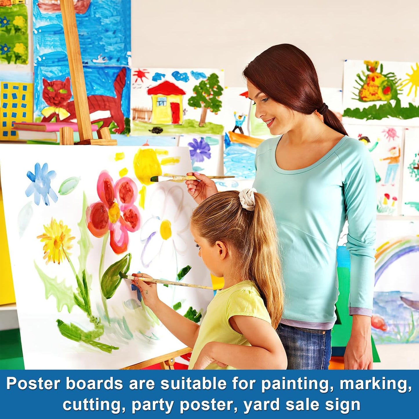 18 Pcs White Poster Board Paper 14x18, ROOKEA Blank Graphic Display Vision Boards Bulk for School Arts Classroom Crafts Projects Presentations Drawing Scrapbooking