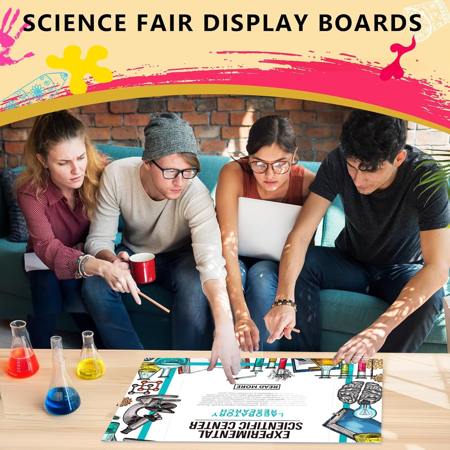 HAUTOCO 3 Pcs Small Trifold Poster Board 21 x 14 inches Tri Fold Presentation Boards White Corrugated Project Boards for Science Fair, School Project, Event Displays, Business