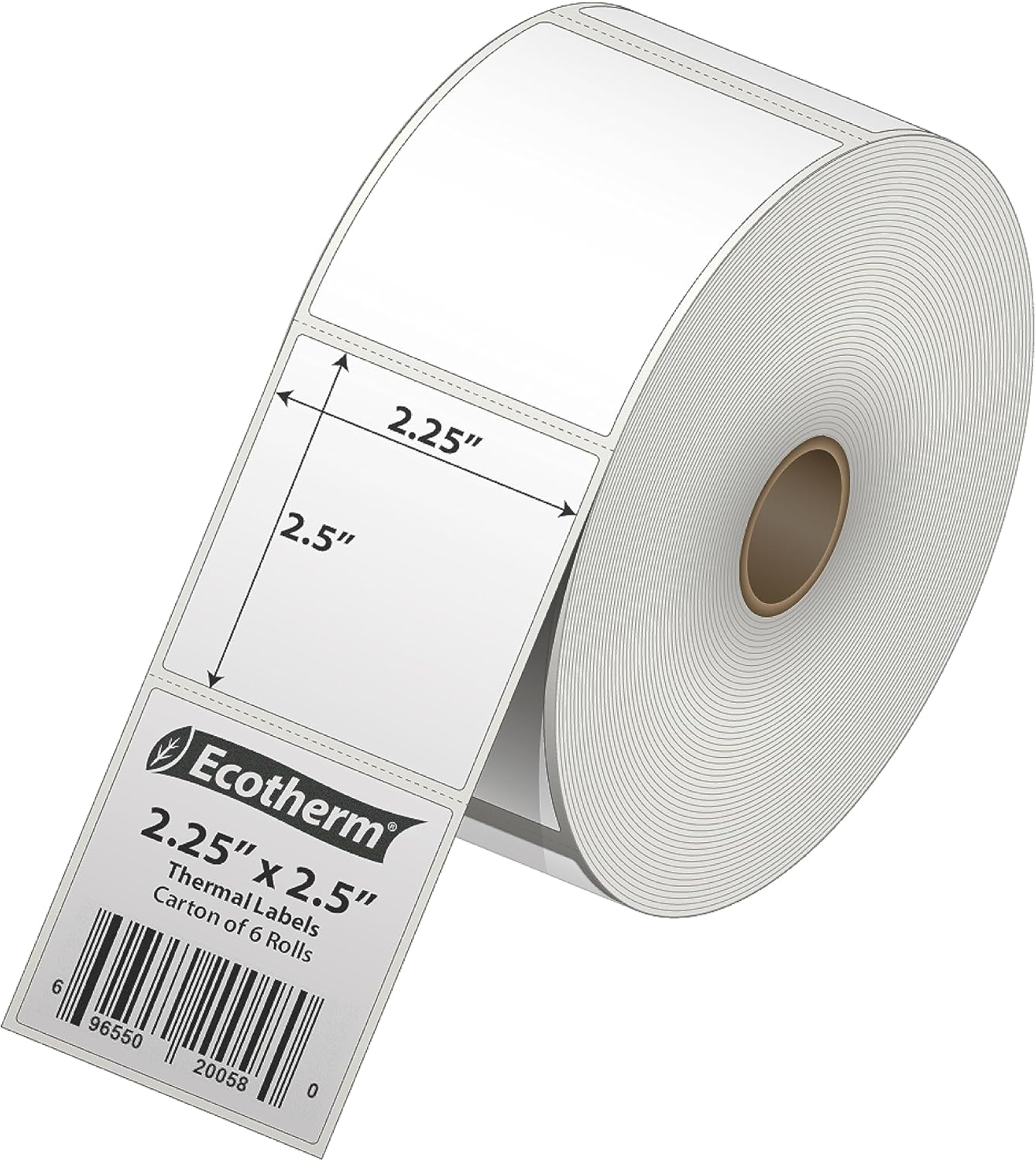 2.25" x 2" Thermal Labels | 6 Rolls | 8220 Labels | fits Zebra, Munbyn, Rollo, Godex, Arkscan, iDPRT, Offnova Thermal Label Printers and More | Blank White Adhesive Stickers by Ecotherm
