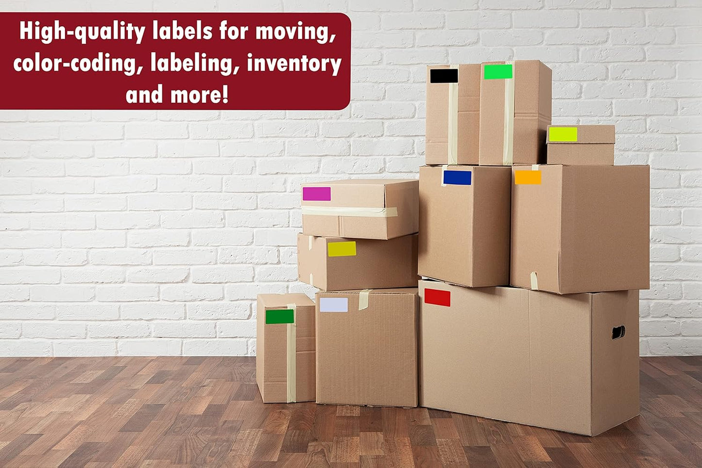 4X2 inch Labels Self Adhesive Rectangle Stickers in Neon Red (100mm x 51mm) - 250 Pack by Royal Green