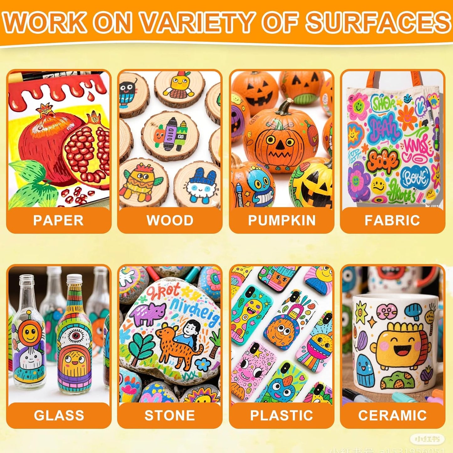 60 Colors Dual Tip Acrylic Paint Pens, 0.5-5MM Brush Tip & 1 MM Fine Tip Acrylic Paint Markers for Stone, Glass, Canvas, Rocks, Wood & More – Vibrant paint Markers and PAINT PENS for Crafting & DIY