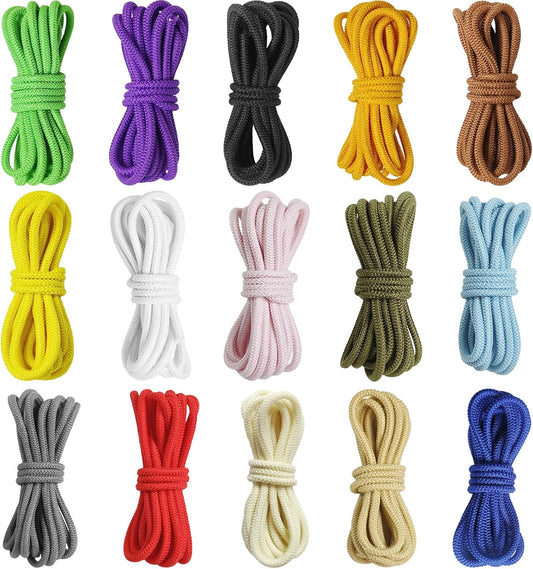 3mm No-Slip Bungee Cord - 15 Color Assortment - 1/8 Inch Strong Elastic String for Crafts, Kayak Tie Downs,Sports Gear,Hair Bands, Sewing，Shoe Laces, Camping & DIY Projects