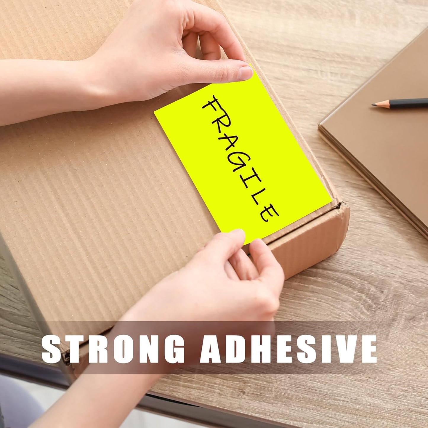 3 x 5 Inch 250Pcs Rectangle Color Coding Stickers,Strong Adhesion Easy to Write Label for Moving,Box Organization,Inventory,Business,Fluorescent Yellow