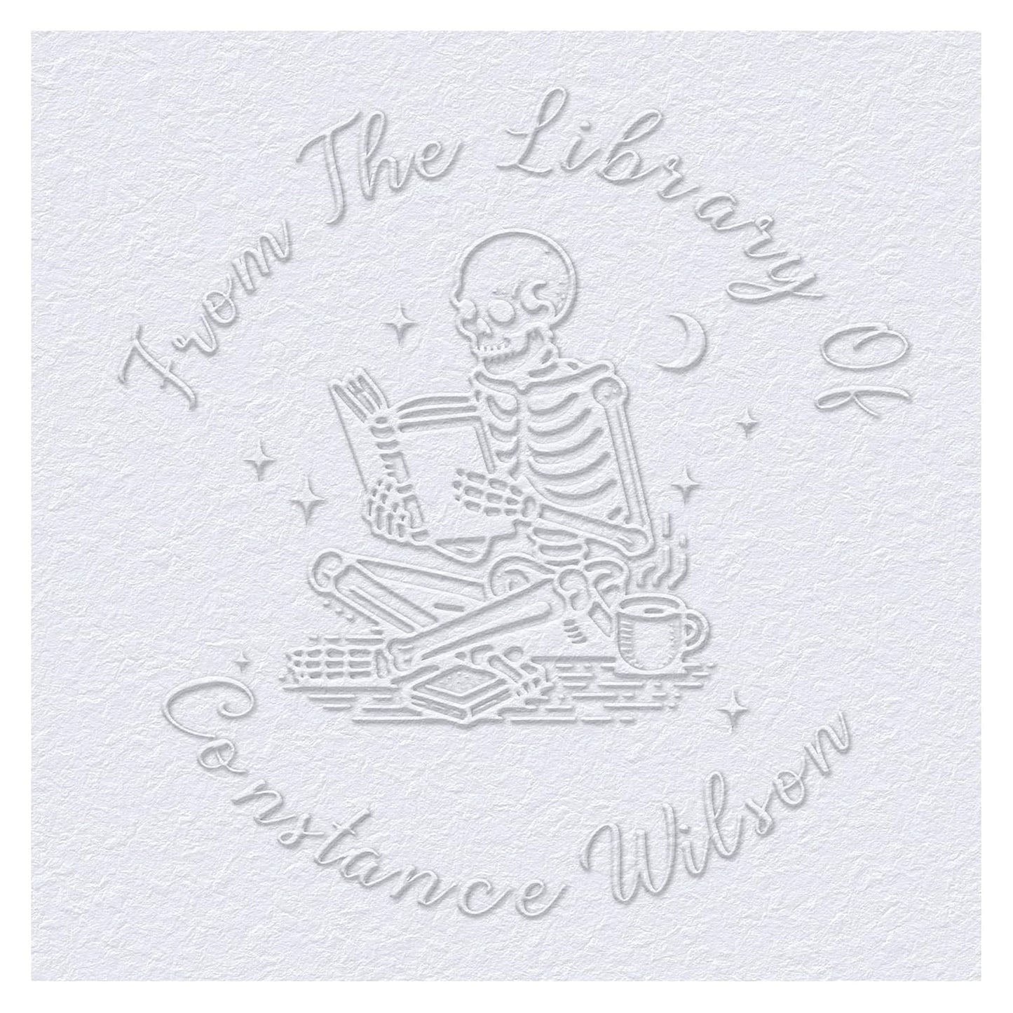 Book Embosser Custom Embosser Stamp with Your Name or Design Personalized Library Embosser Stamp Customized Books Business Cards Paper Documents Notebooks etc. (04)