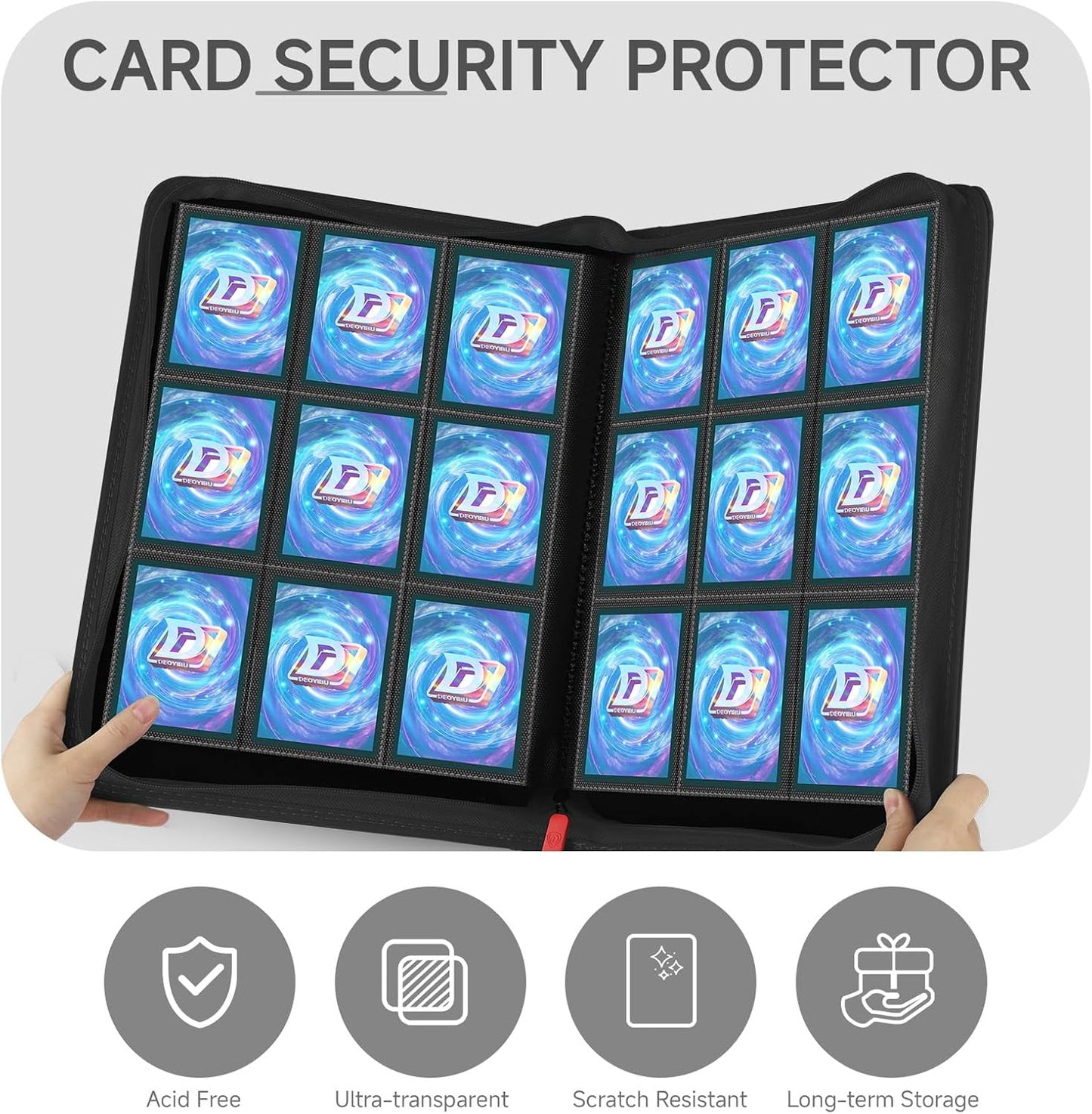 9 Pocket Card Binder,360 Pockets Trading Card Binder,Double Sided Pocket Collection Binder,Card Folder for MTG,TCG,Game Cards,Sport Cards,Black