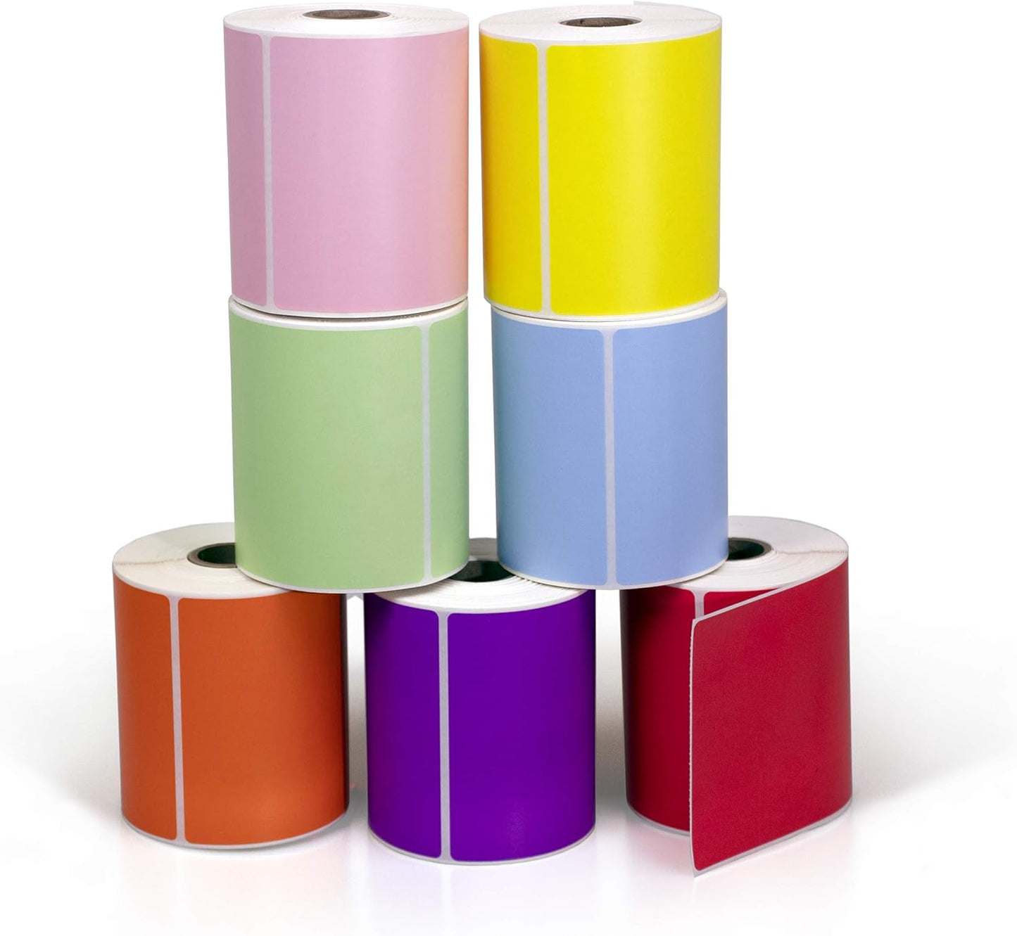 4" X 6" Direct Thermal Perforated Stickers Labels for Shipping Labels, Inventory, and Color Coding - Compatible with Zebra, Rollo, Godex and More (Orange, 6 Rolls)