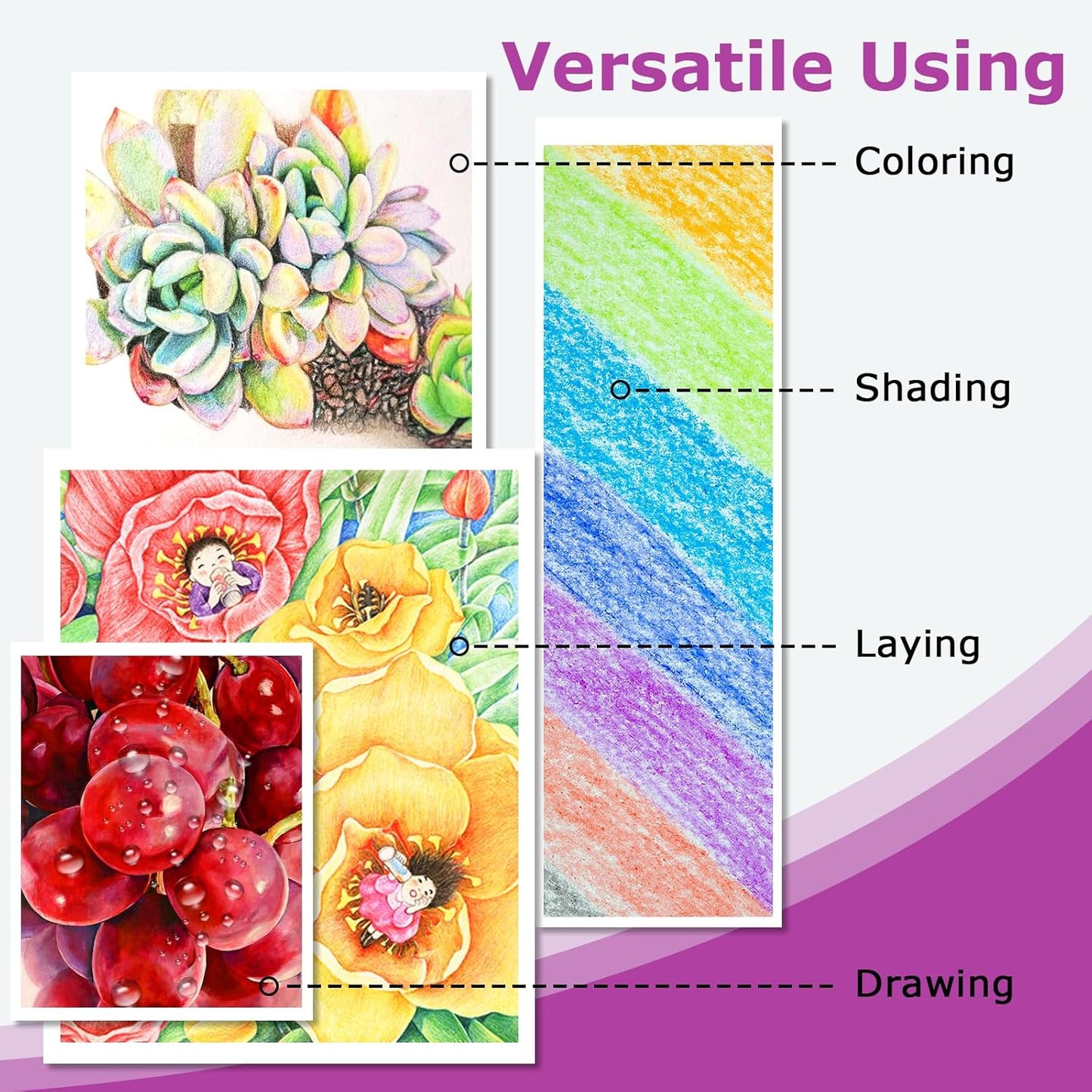 72 Colored Pencils for Adult Coloring Books, Professional Coloring Pencils Set, Art Supplies for Drawing, Sketching, Gifts for Teens