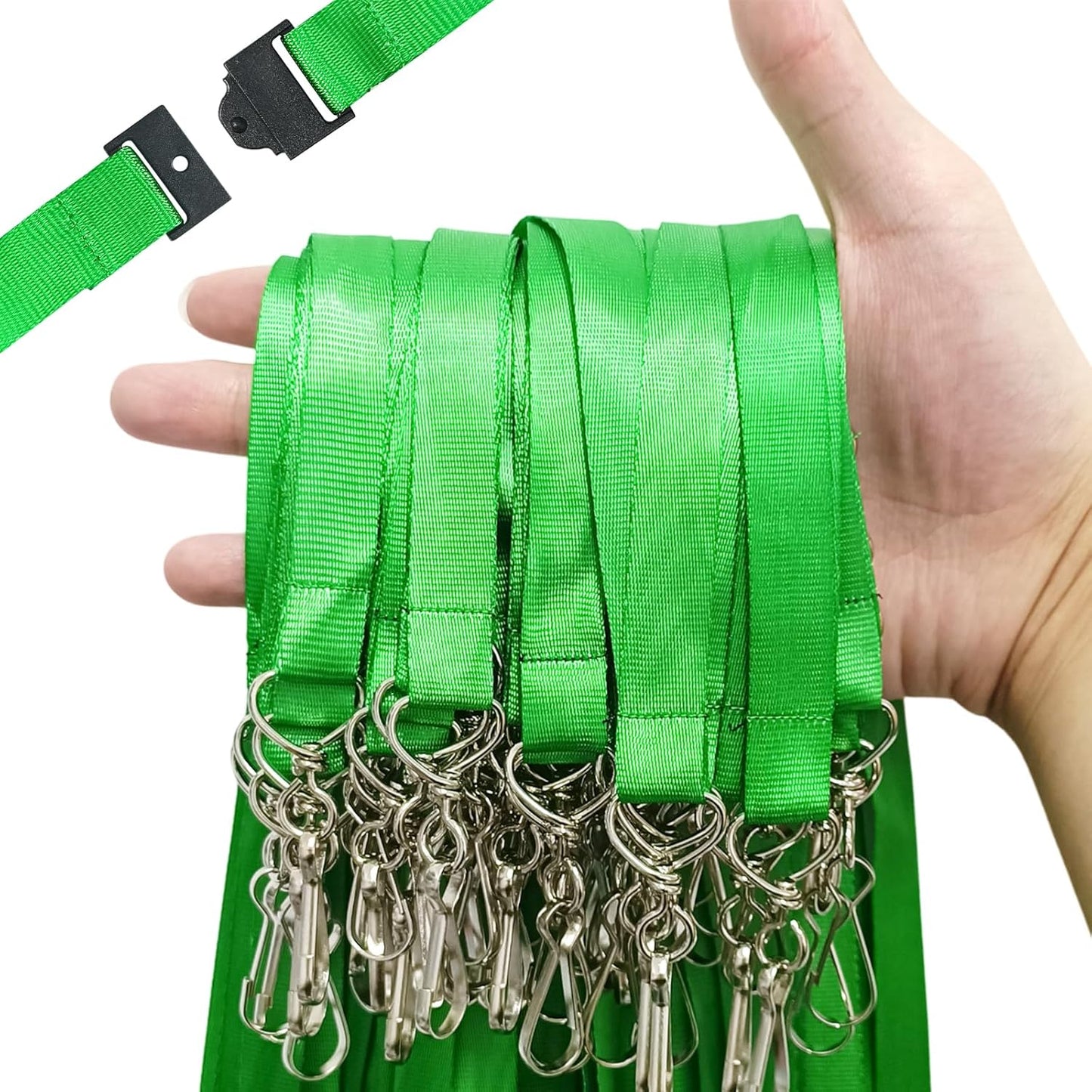 DE Breakaway Lanyards for Id Badges,Teacher Lanyard with with J-Hook Bulk Flat Lanyards for Name tag ID Badges Holder