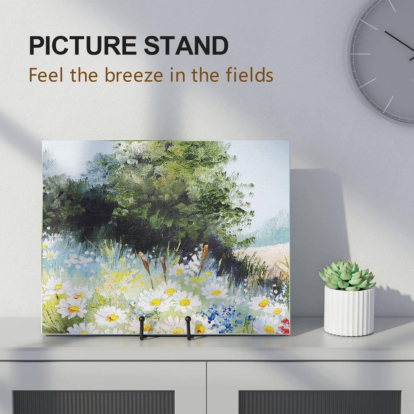 3 Pack 6 Inch Plate Stands for Display Picture - Vinyl Table Top Display, Decorative Metal Frame Holders for Book , Photo and Platter, Tabletop Art, Black 3 Packs