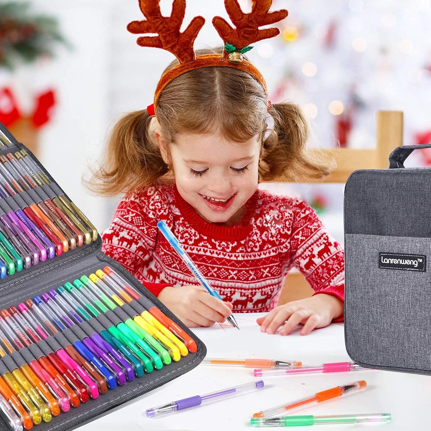 240 Pack Set 120 Colored Gel Pen with 120 Refills, Fine Tip Glitter Gel pens for Kids Adults Coloring Books Drawing Crafts Scrapbooks Bullet Journaling