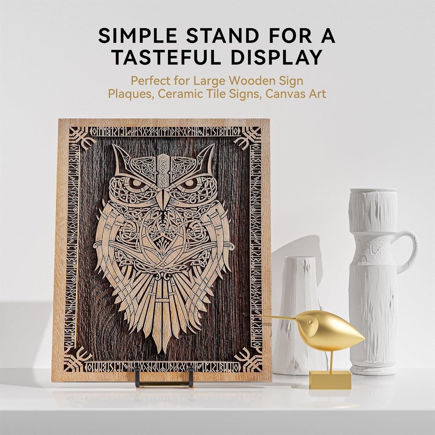 14 Inch Heavy Duty Plate Stand (2 Pack) – Metal Display Easel for Large Plates, Platters, Picture Frames, Plaques, Signs and Posters